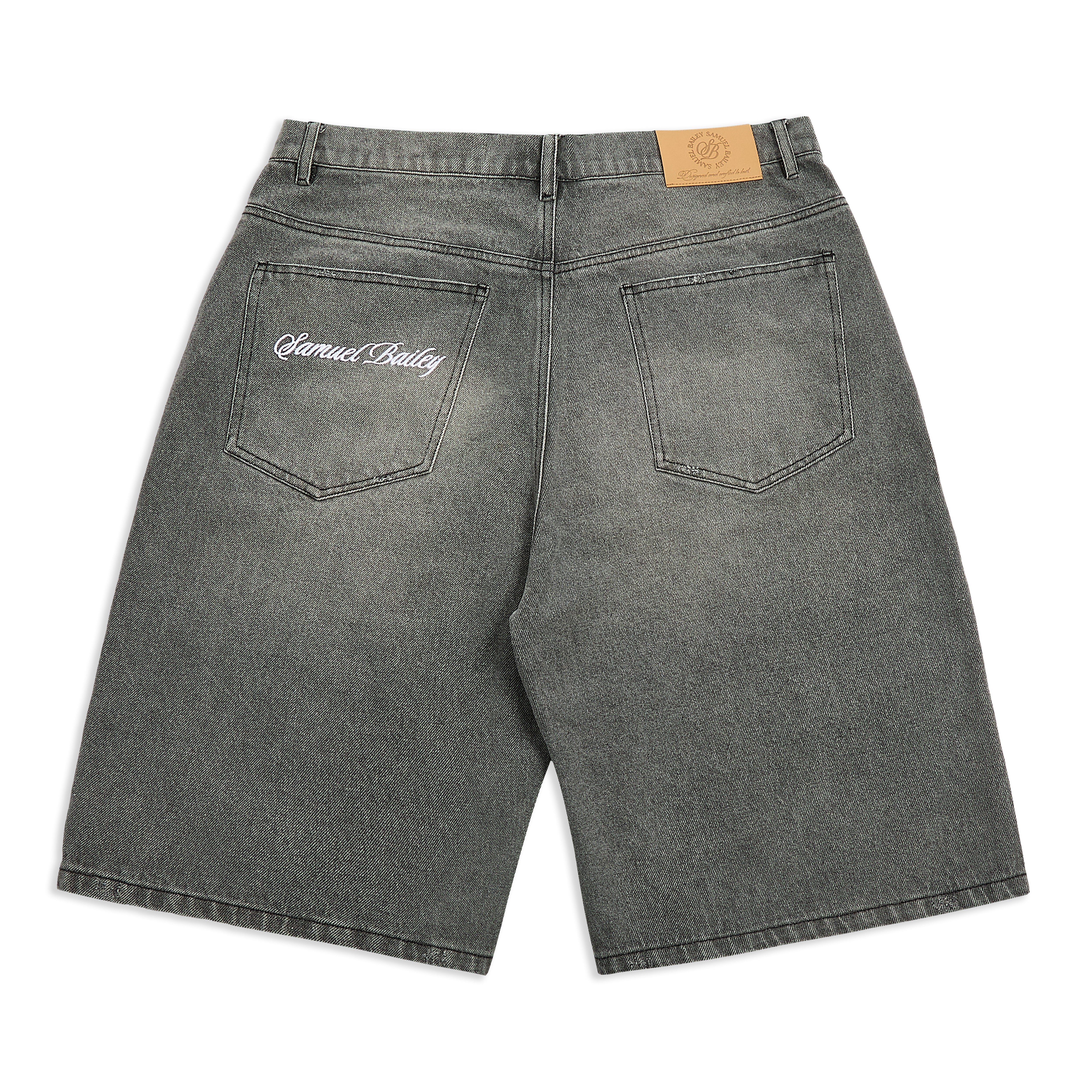 Samuel Bailey Washed Denim Graphite Shorts