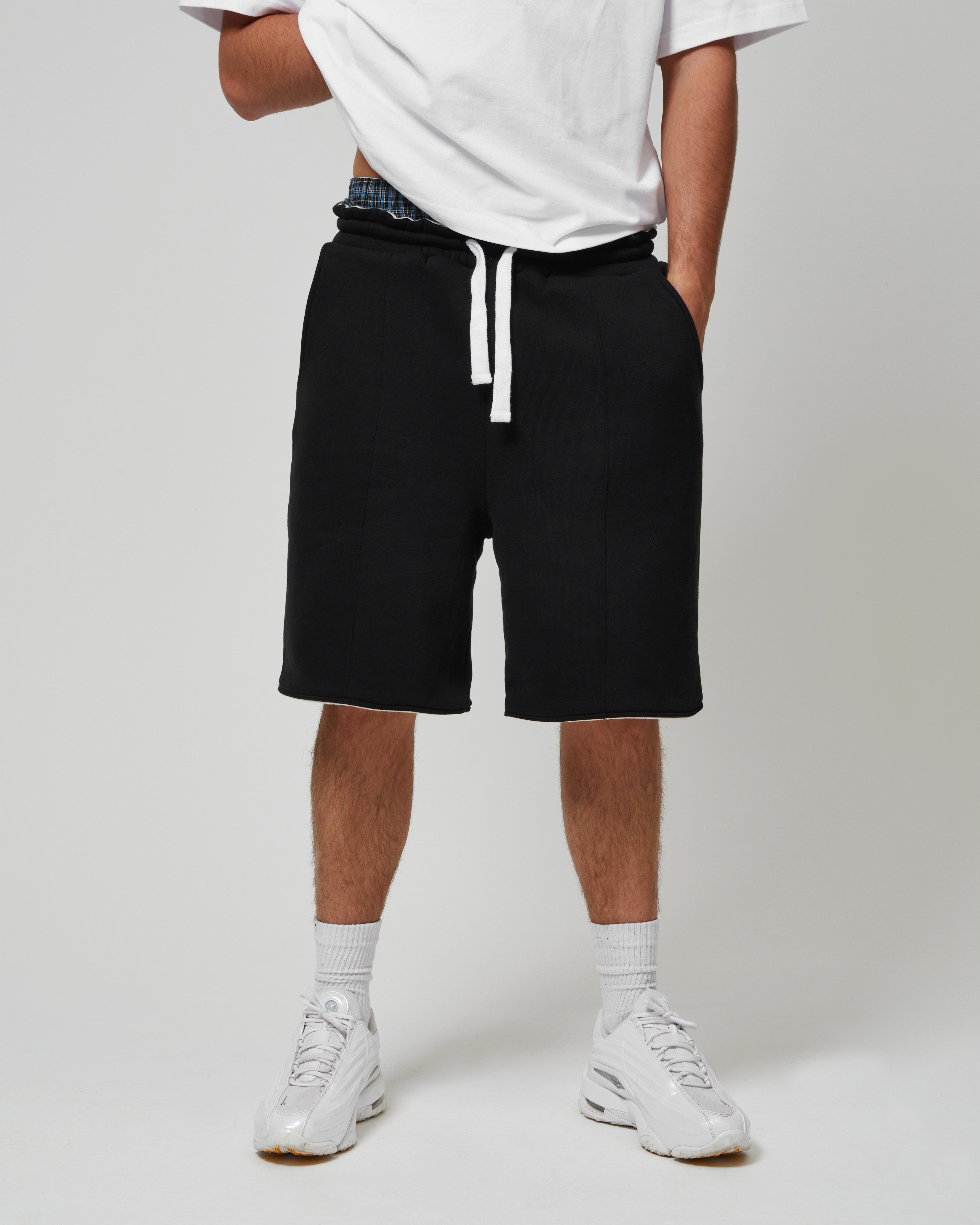 Model view of Kaizen Market Reversible Grey/Black Shorts