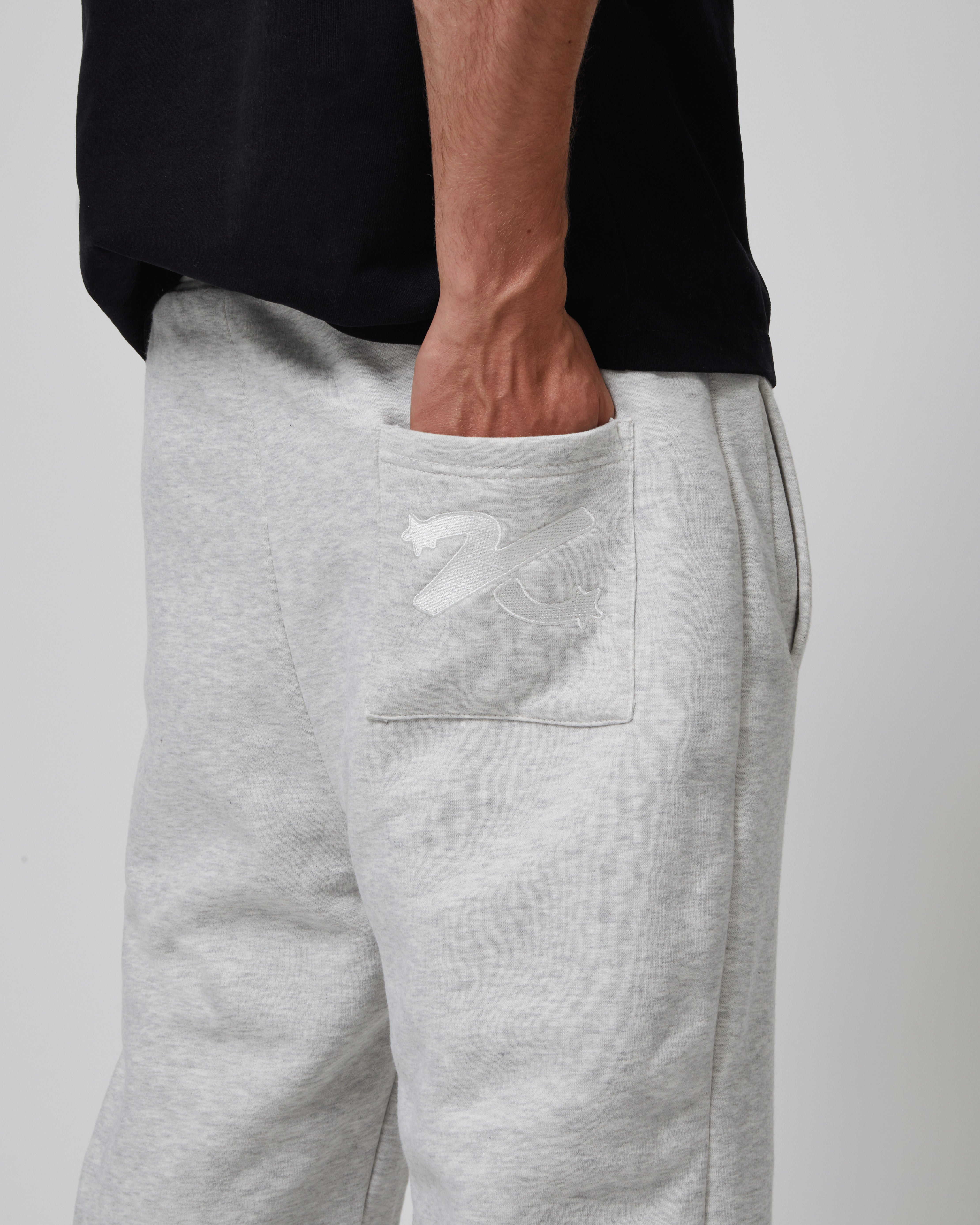 Pocket view of Kaizen Market Reversible Grey Black Sweatpants