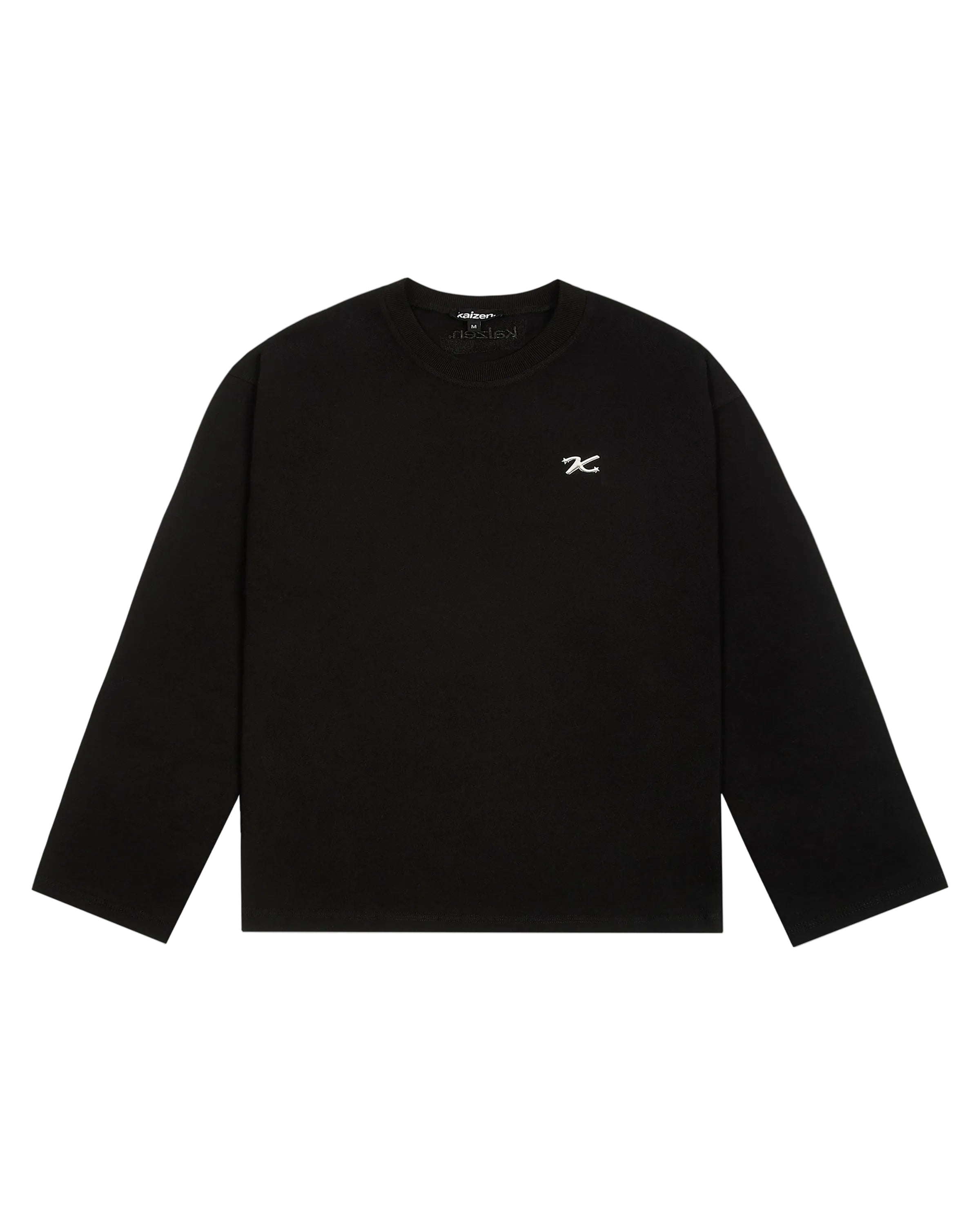 Front view of Kaizen Market Everyday Longsleeve Black T-shirt