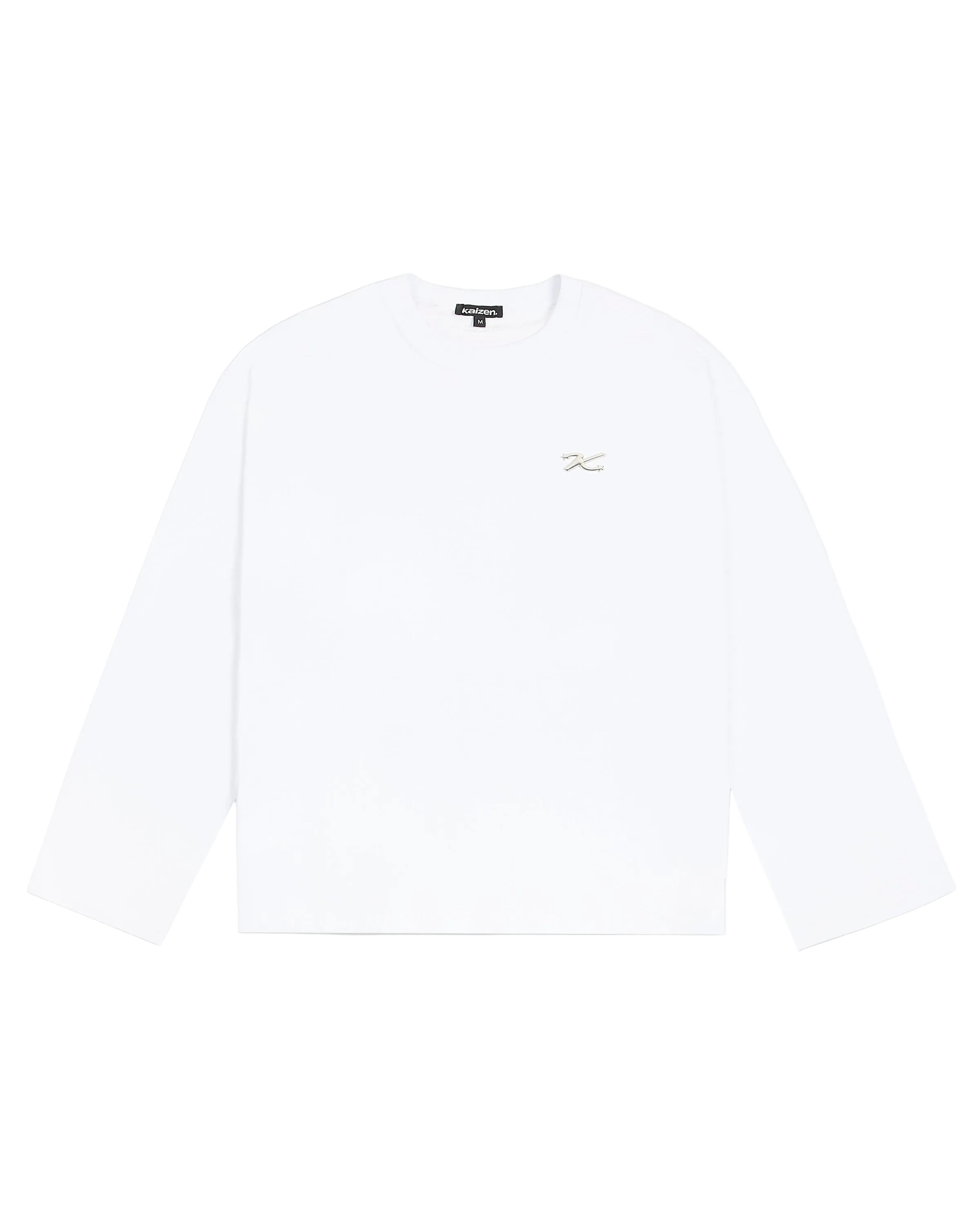 Front view of Kaizen Market Everyday White L/S T-shirt
