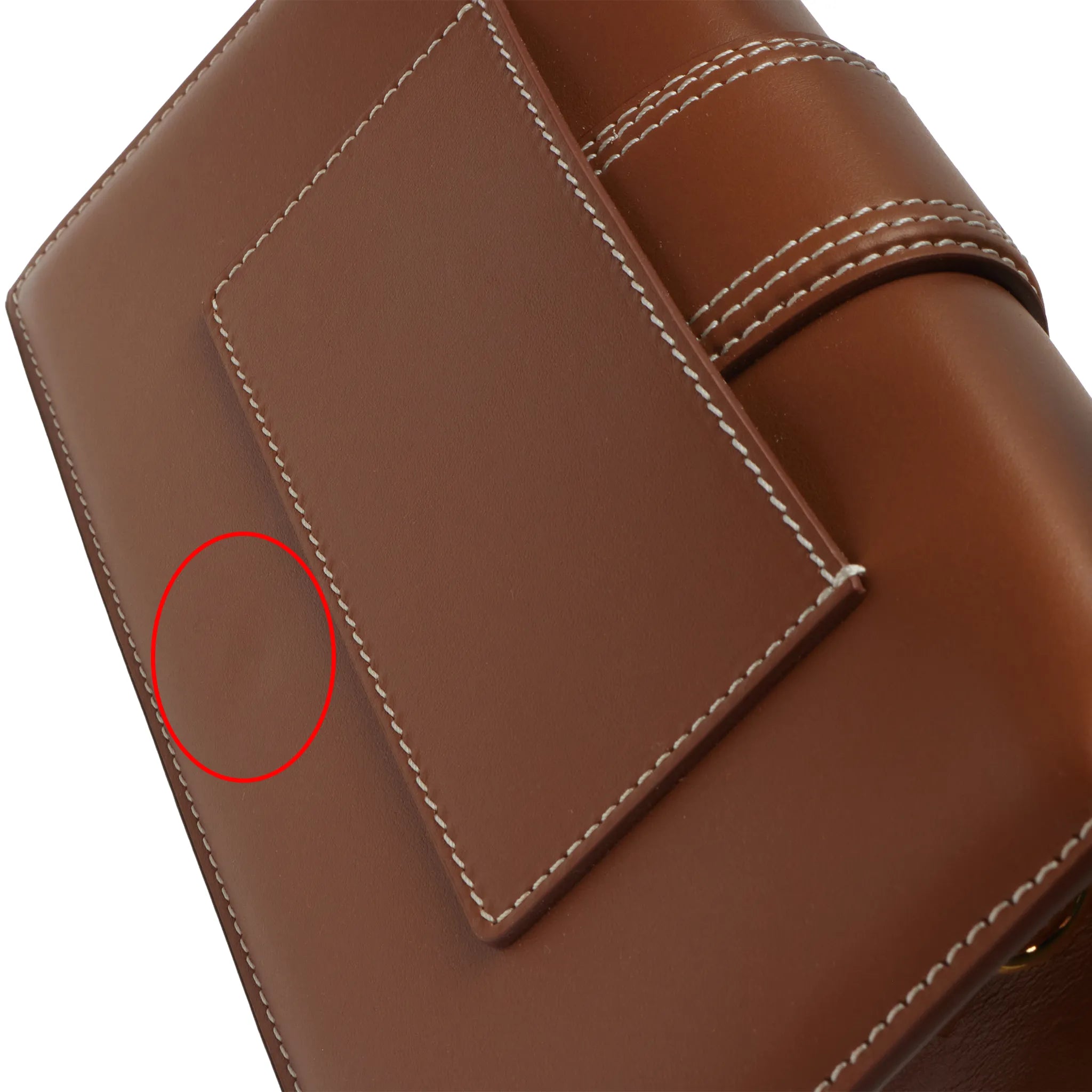 Detailed View of Jacquemus Large Bambino Light Brown Crossbody Bag (Minor Dents)
