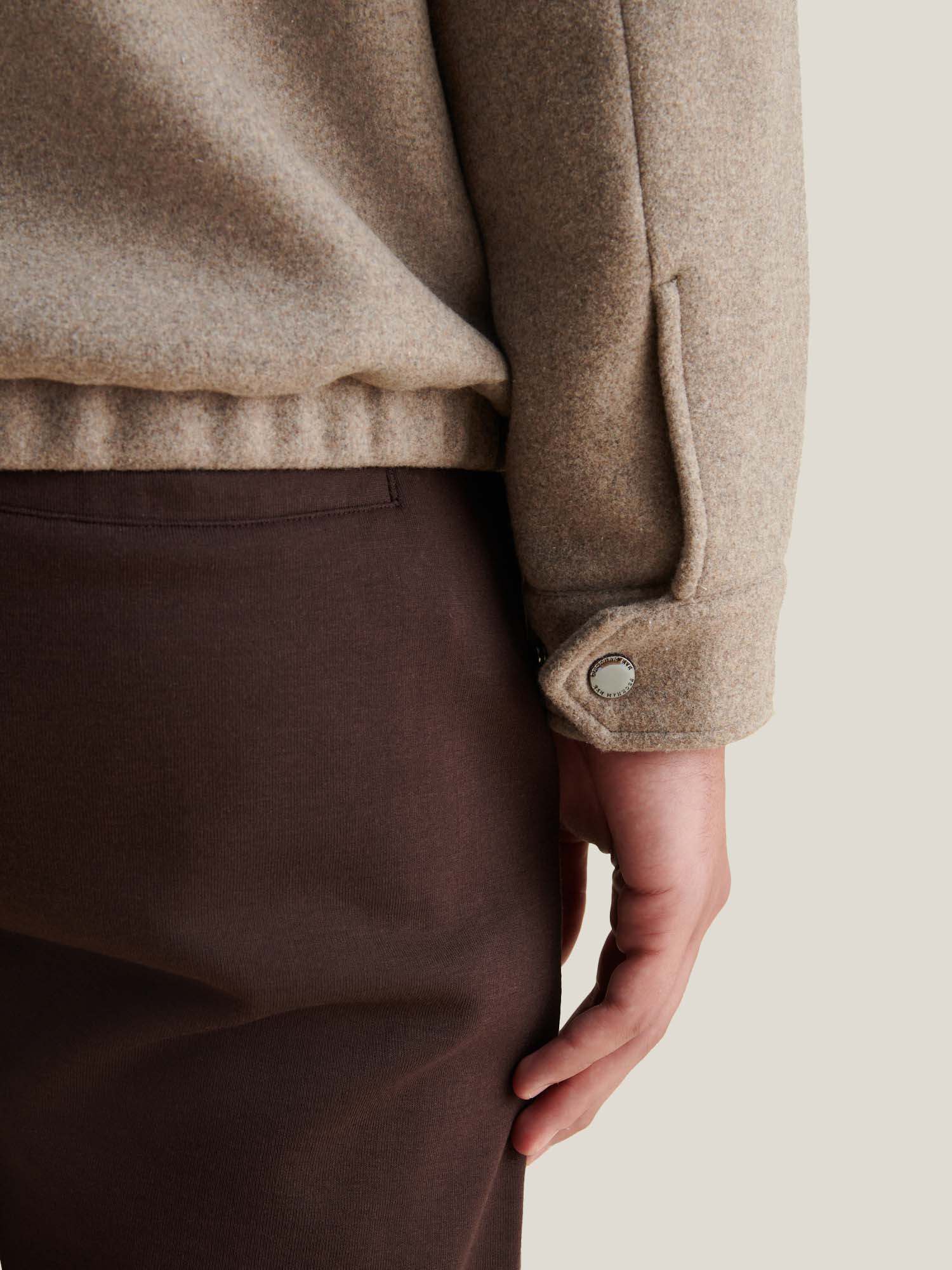 Peckham Rye Wool Blend Simply Taupe Bomber Jacket