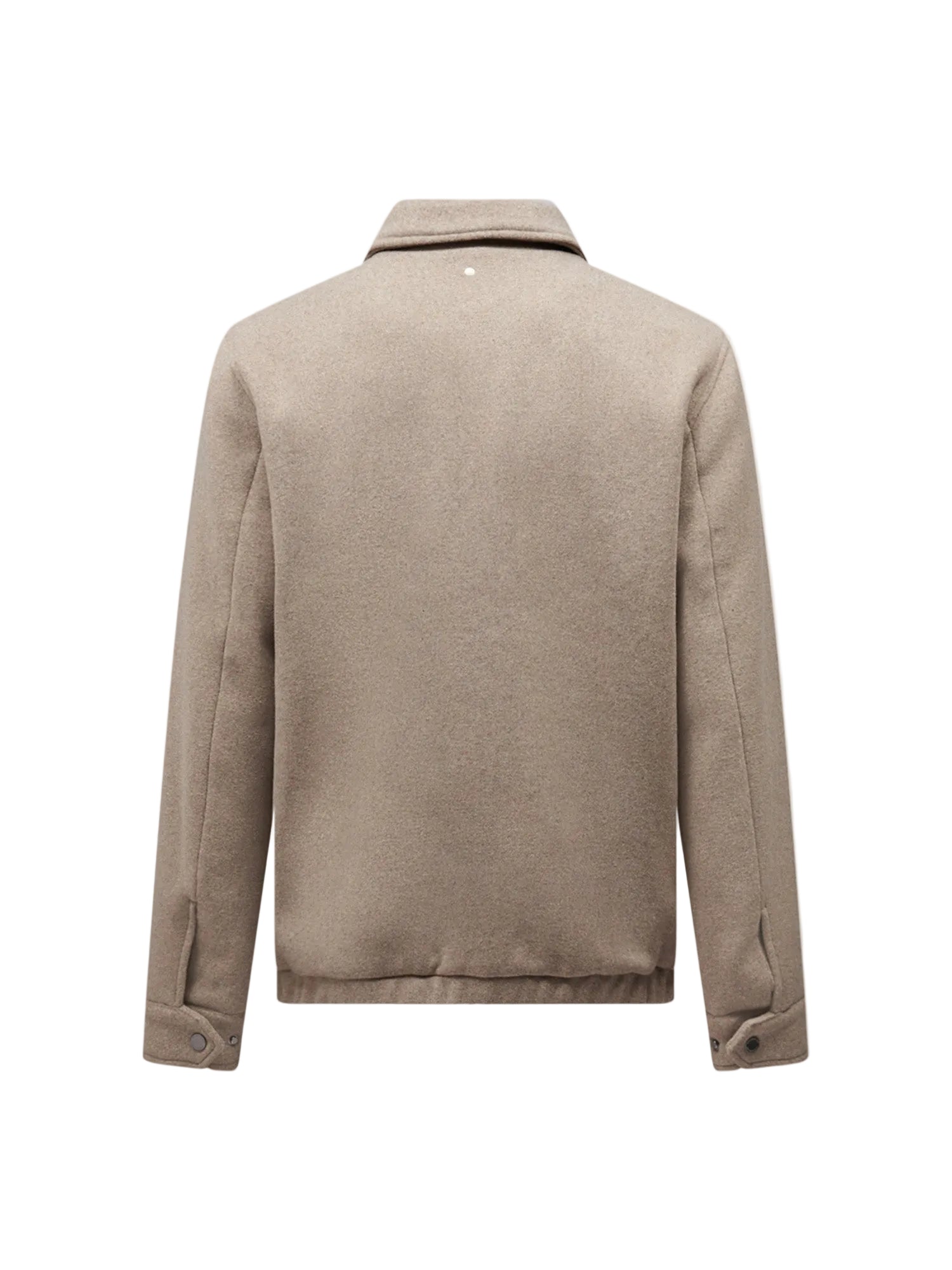 Back View of Peckham Rye Wool Blend Simply Taupe Bomber Jacket