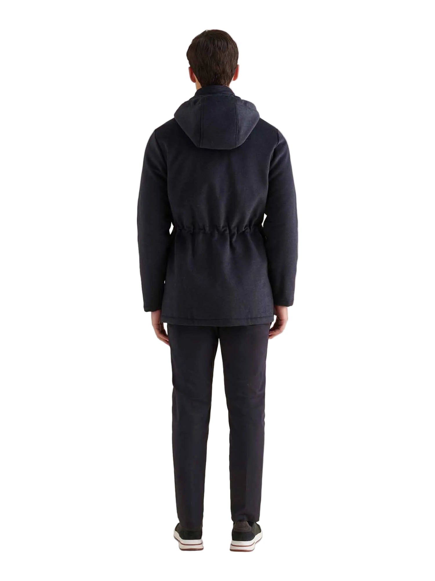 Peckham Rye Wool Blend Dark Sapphire Navy Padded Parka Jacket