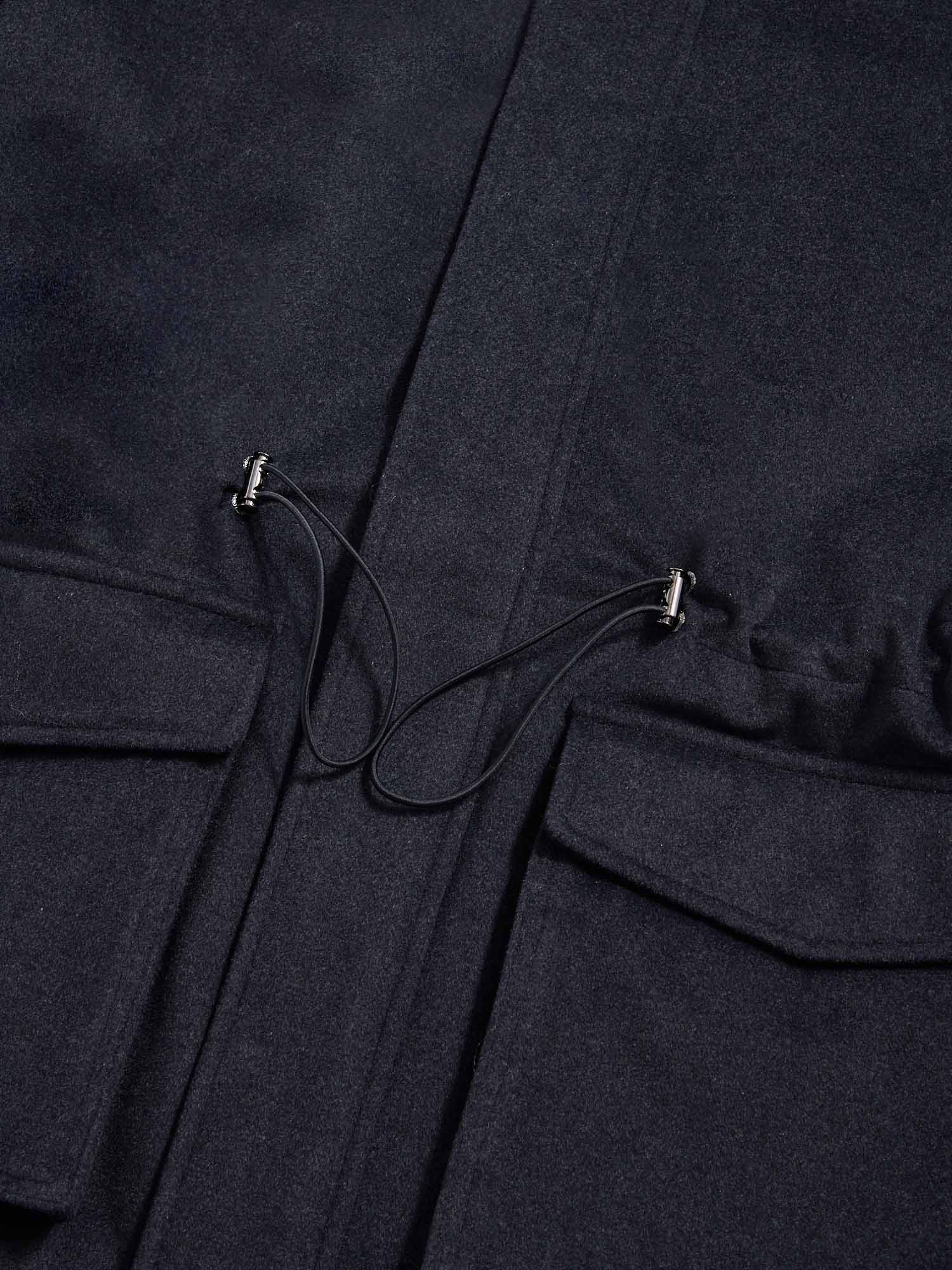 Peckham Rye Wool Blend Dark Sapphire Navy Padded Parka Jacket