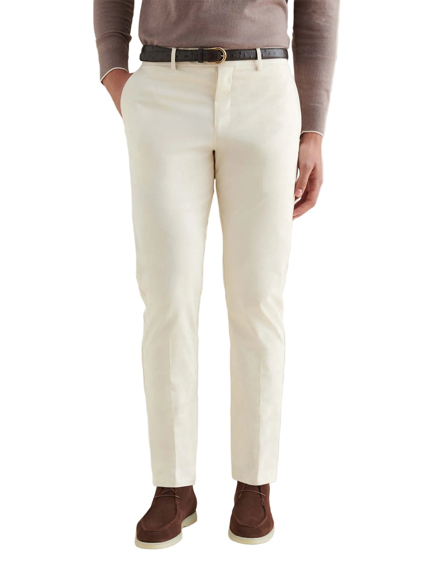 Peckham Rye Stretch Egret Cotton Trouser