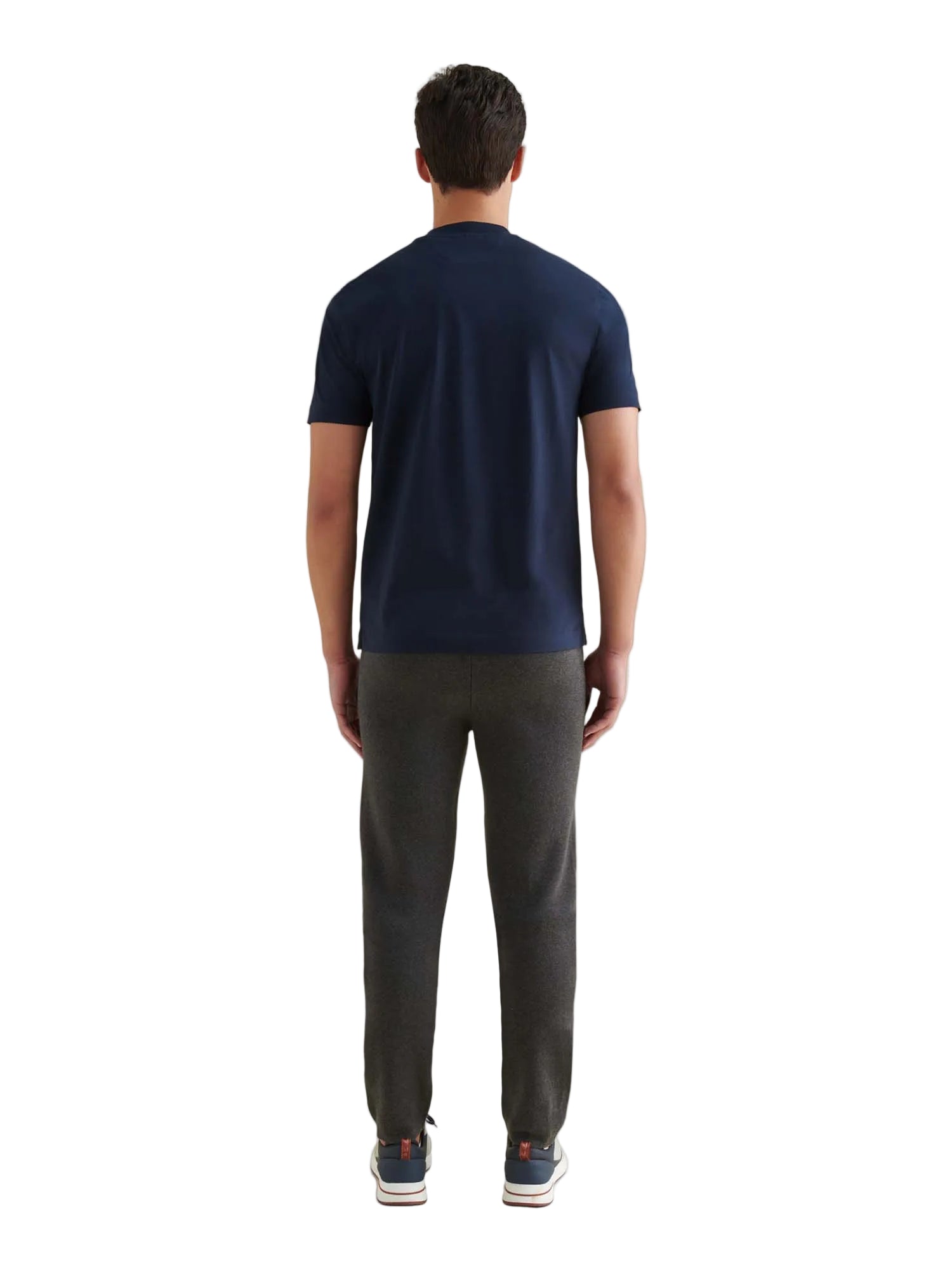 Back View of Peckham Rye Milano Knit Charcoal Grey Sweatpants