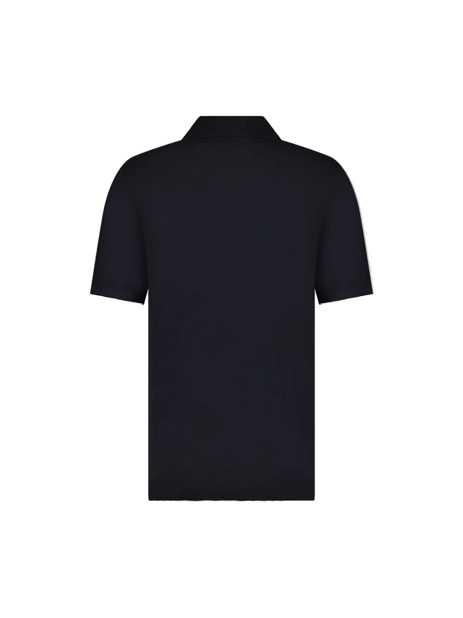 Back View of Peckham Rye Knit Black Polo Shirt