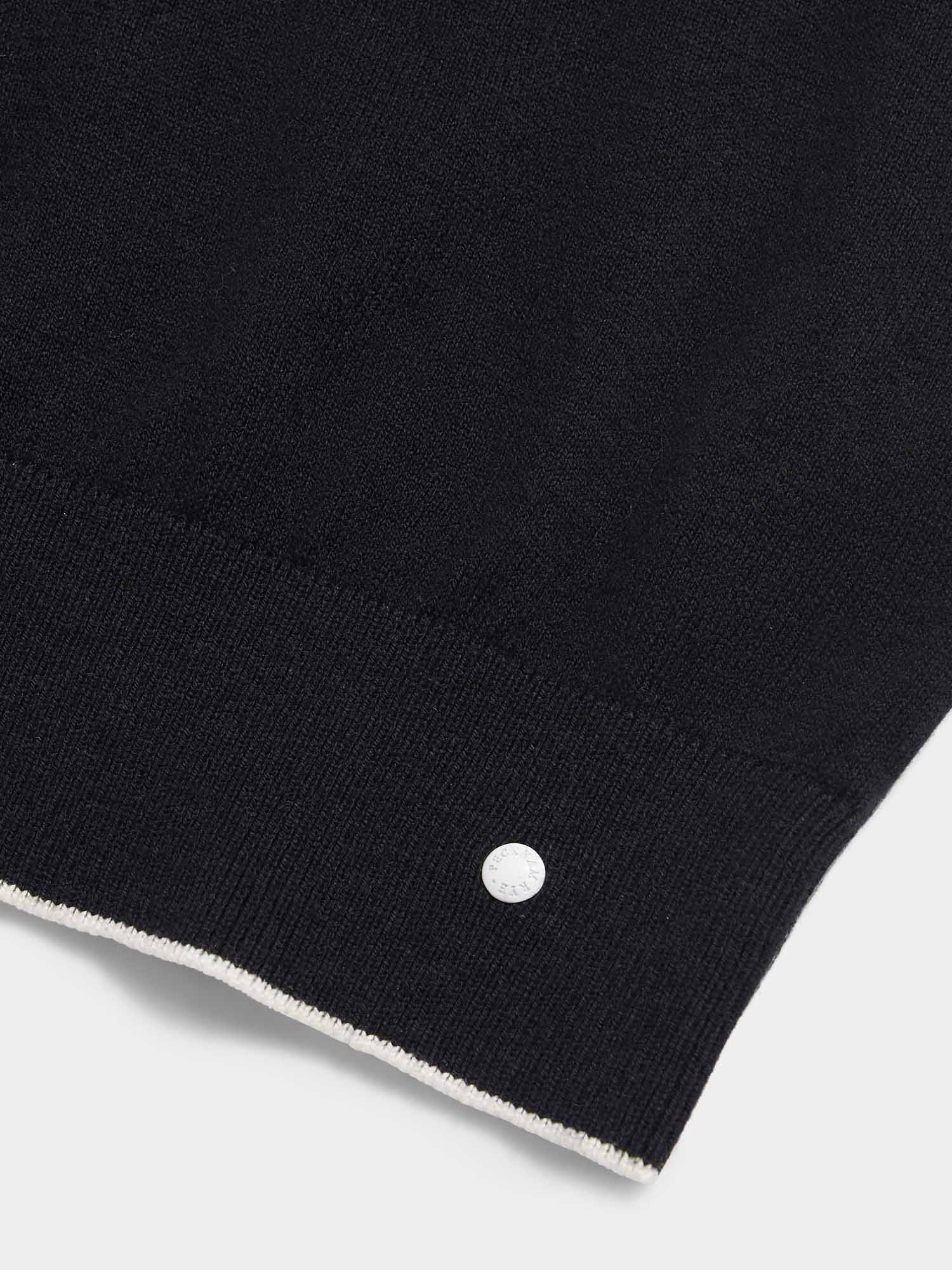 Peckham Rye Knit L/S Black Polo Shirt