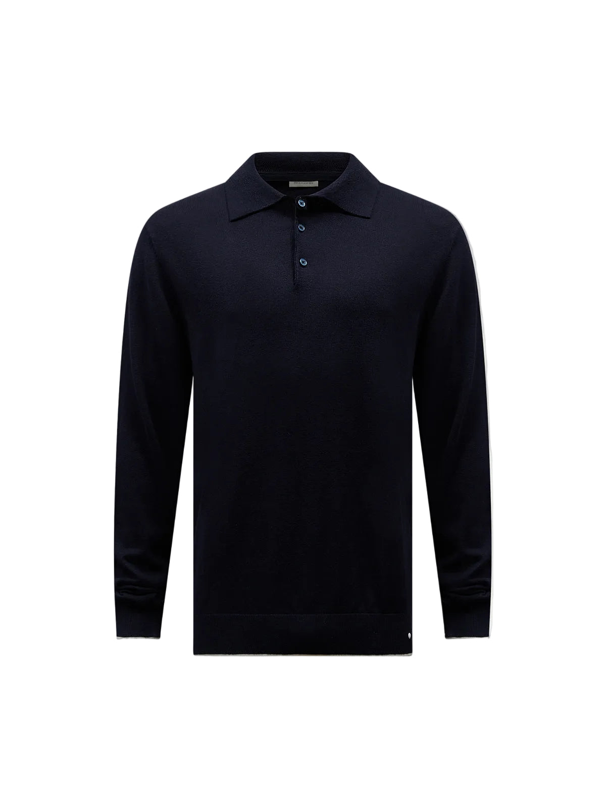 Front View of Peckham Rye Knit L/S Dark Sapphire Navy Polo Shirt PRY0341-J09