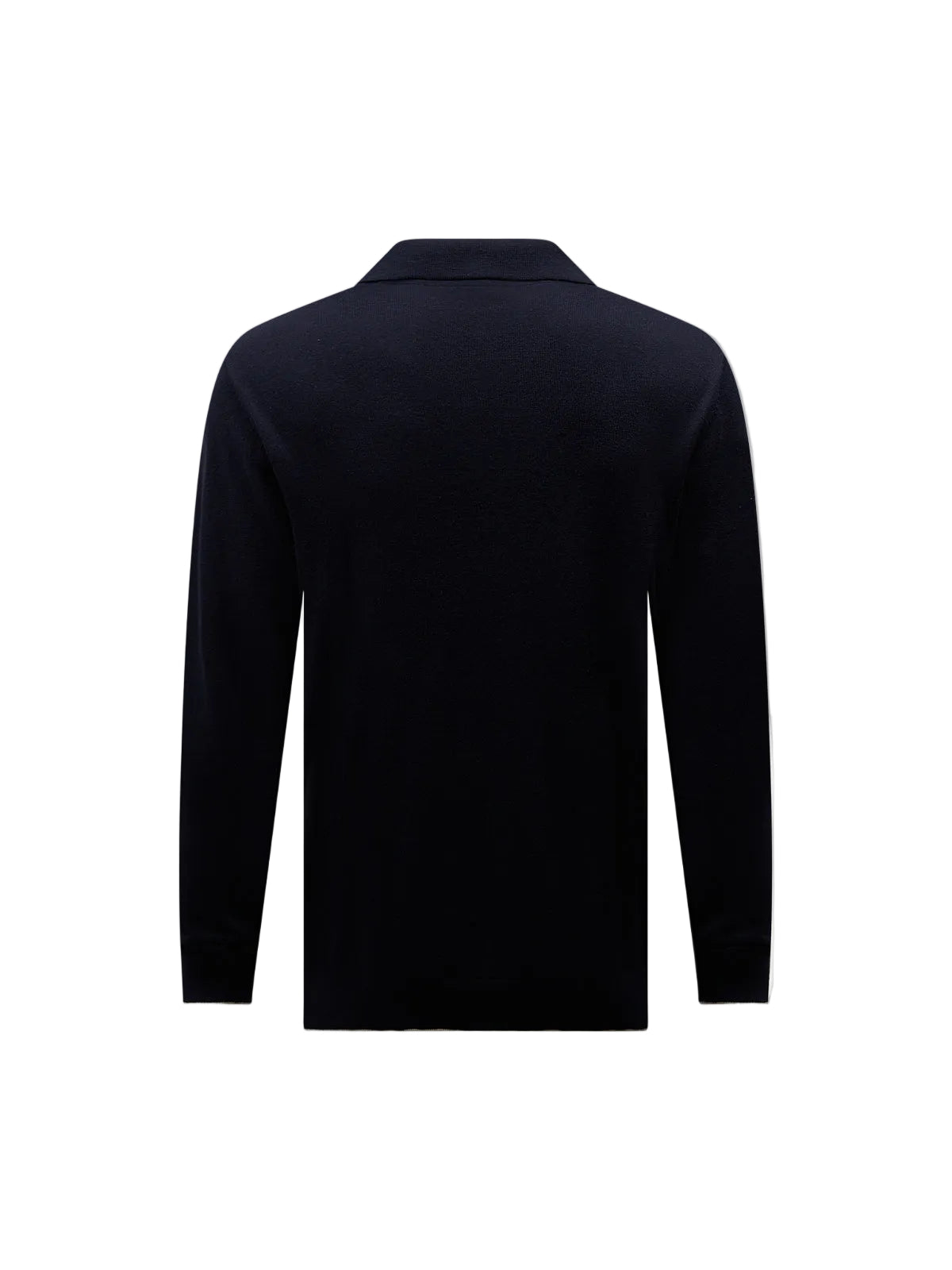 Back View of Peckham Rye Knit L/S Dark Sapphire Navy Polo Shirt PRY0341-J09