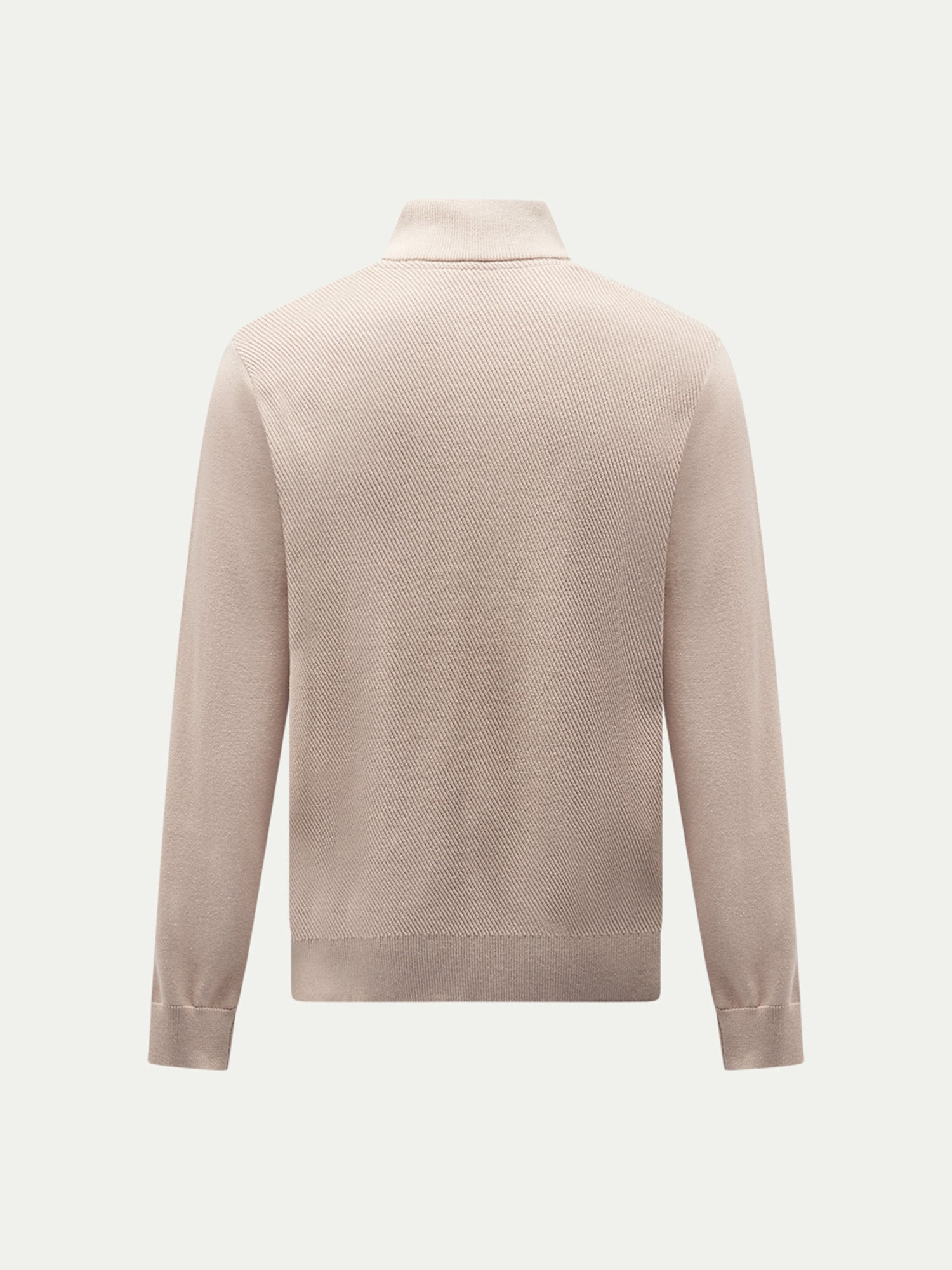 Peckham Rye Cotton Blend Rib Knit Simply Taupe 1/4 Zip