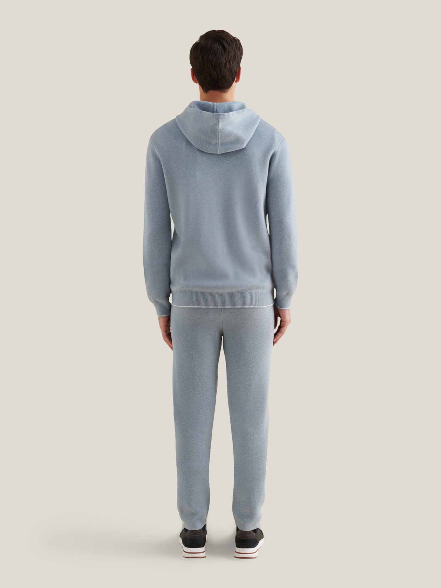 Peckham Rye Milano Knit Blue Blizzard Zip-Up Hoodie