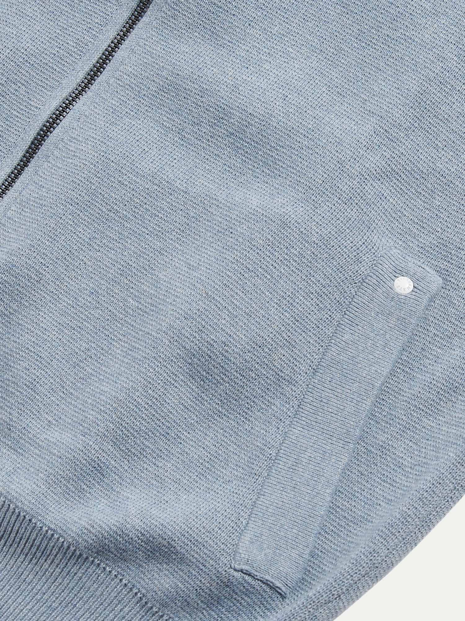 Peckham Rye Milano Knit Blue Blizzard Zip-Up Hoodie