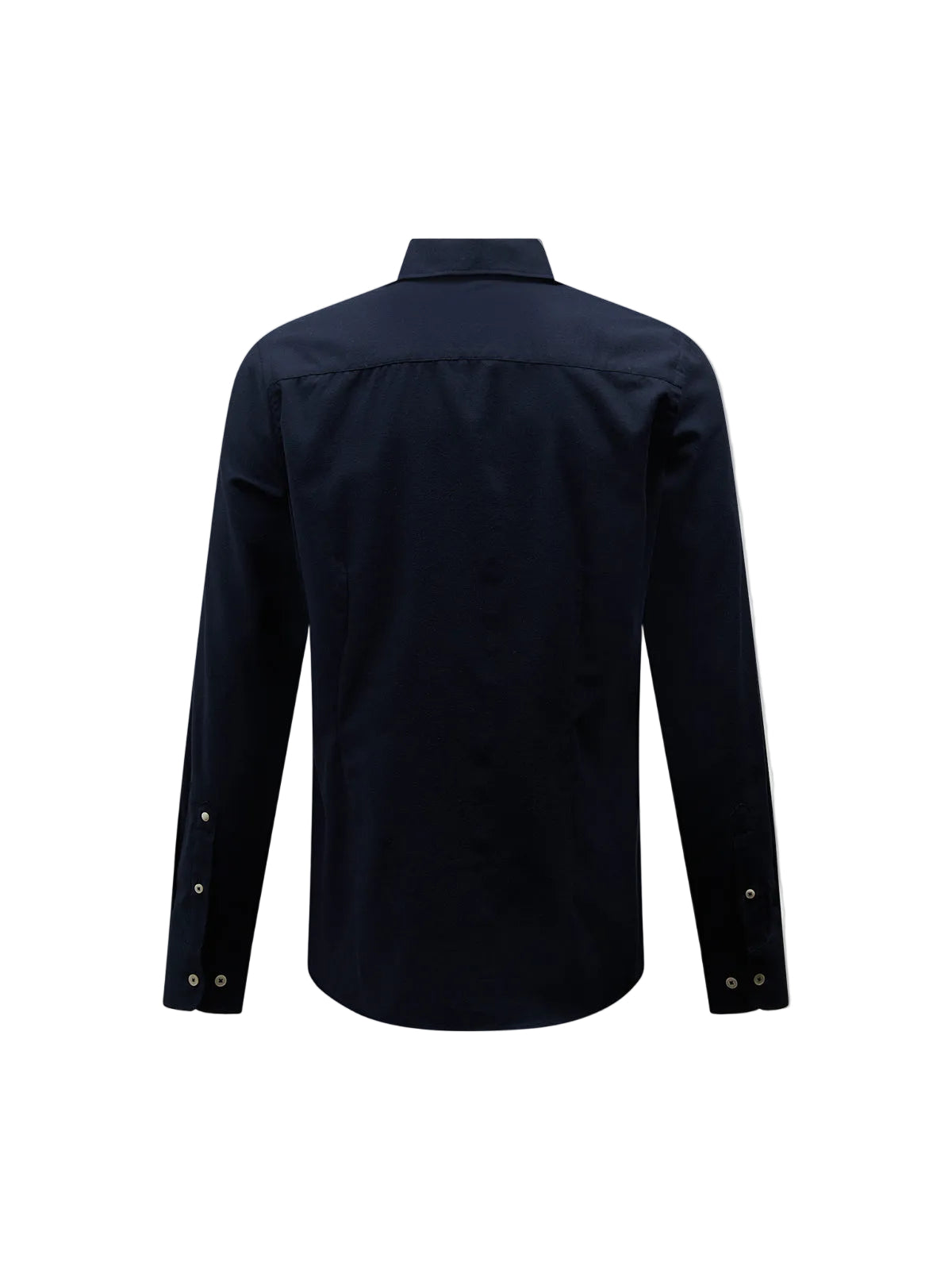 Back View of Peckham Rye Herringbone Spread Dark Sapphire Navy Flannel Shirt