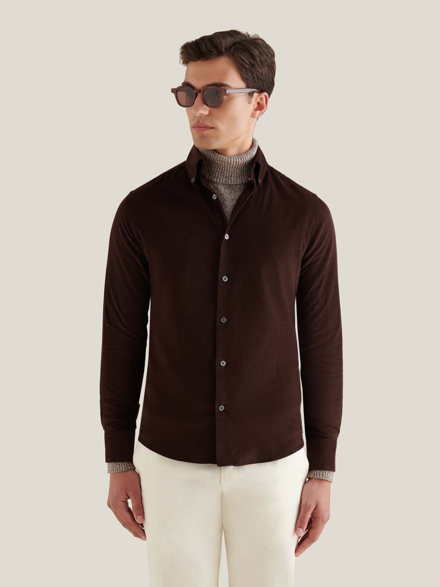 Peckham Rye Micro Cord Button Java Down Shirt