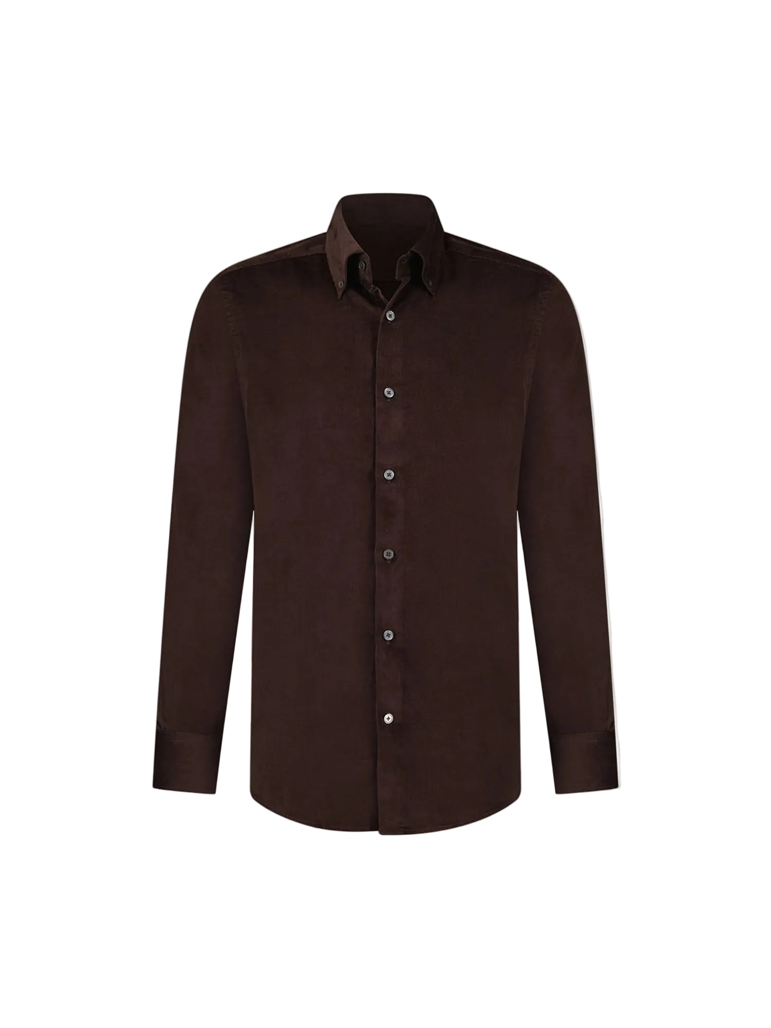 Front View of Peckham Rye Micro Cord Button Java Down Shirt