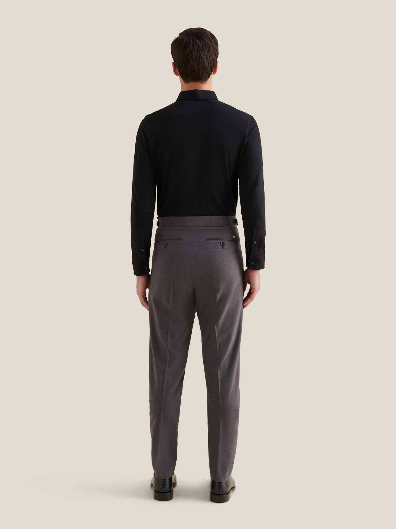 Peckham Rye Slub L/S Polo Black Shirt