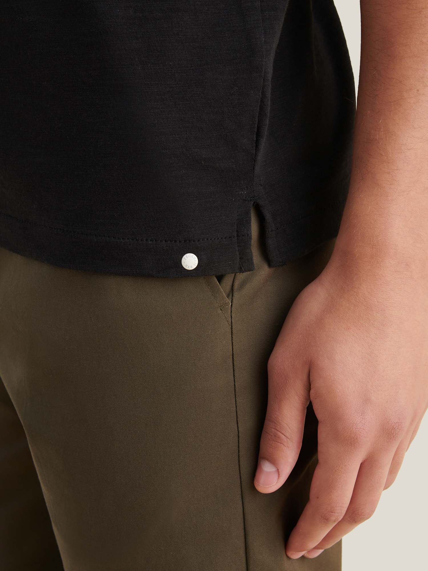 Peckham Rye Slub Black Polo Shirt