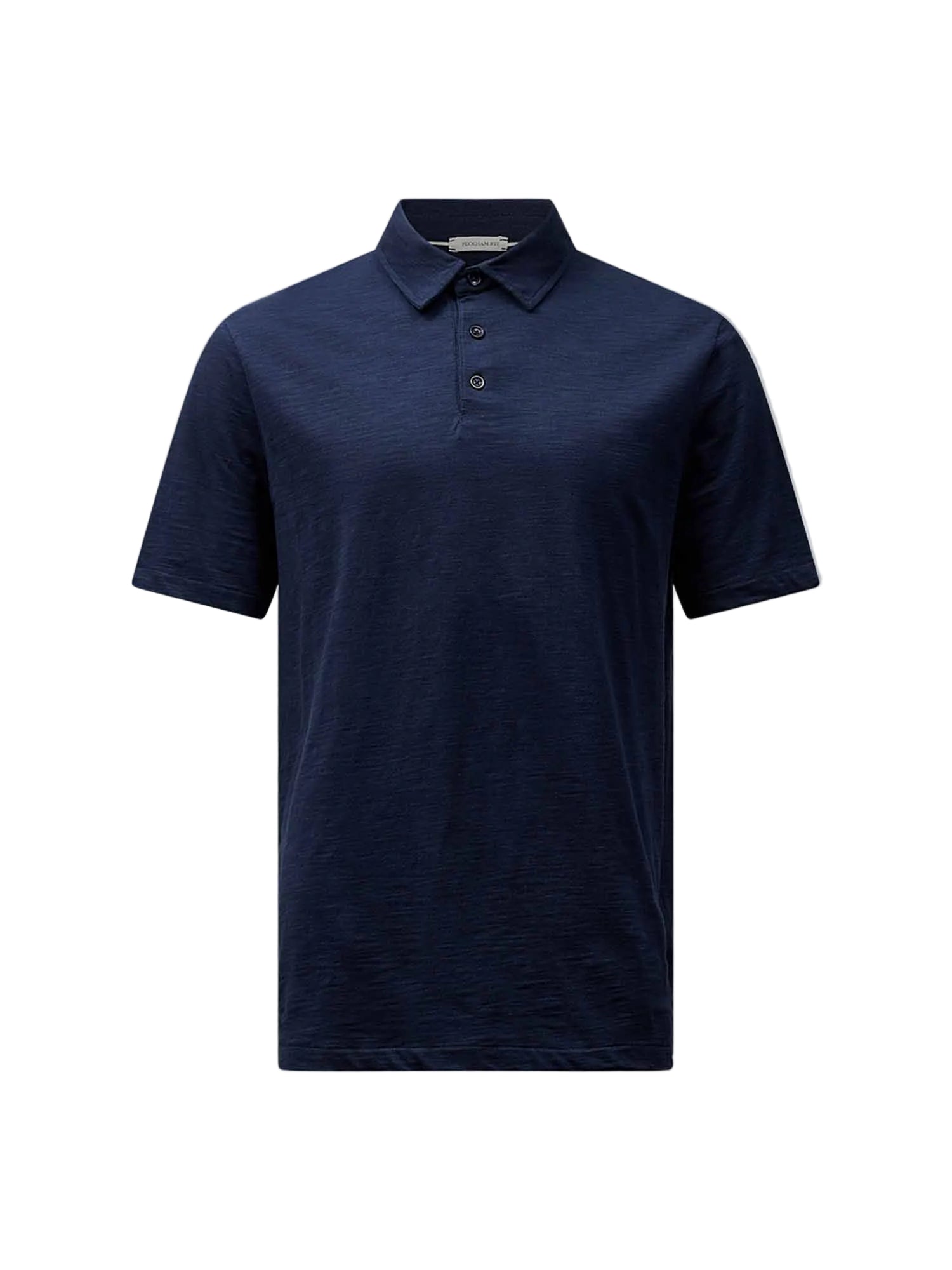 Front View of Peckham Rye Slub Dark Sapphire Navy Polo Shirt
