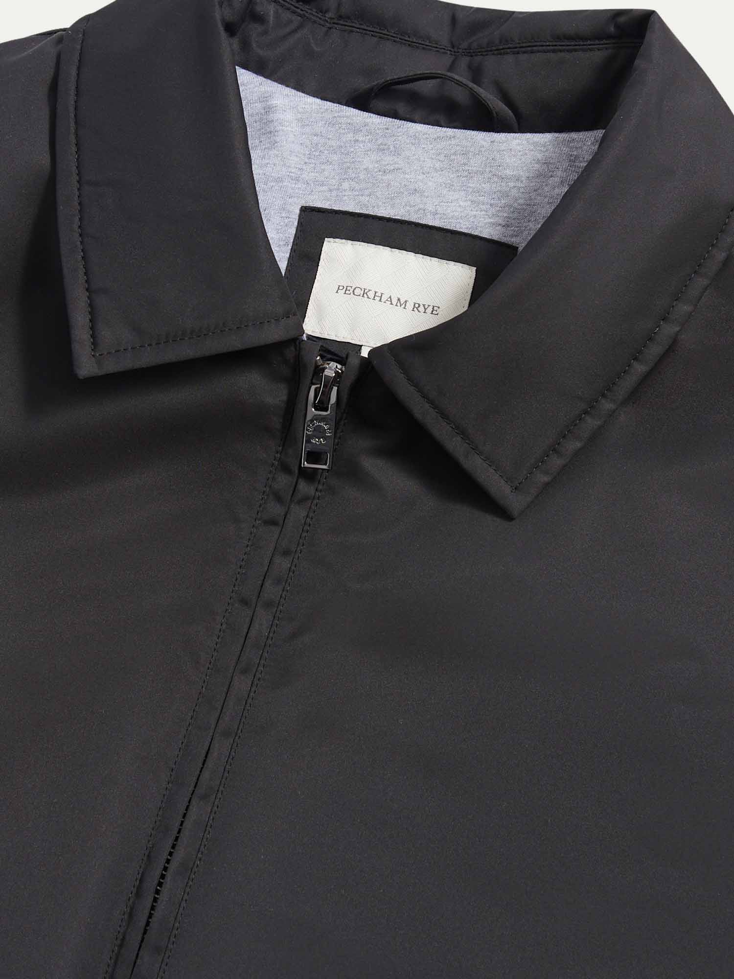 Peckham Rye Light Padded Collar Black Bomber Jacket