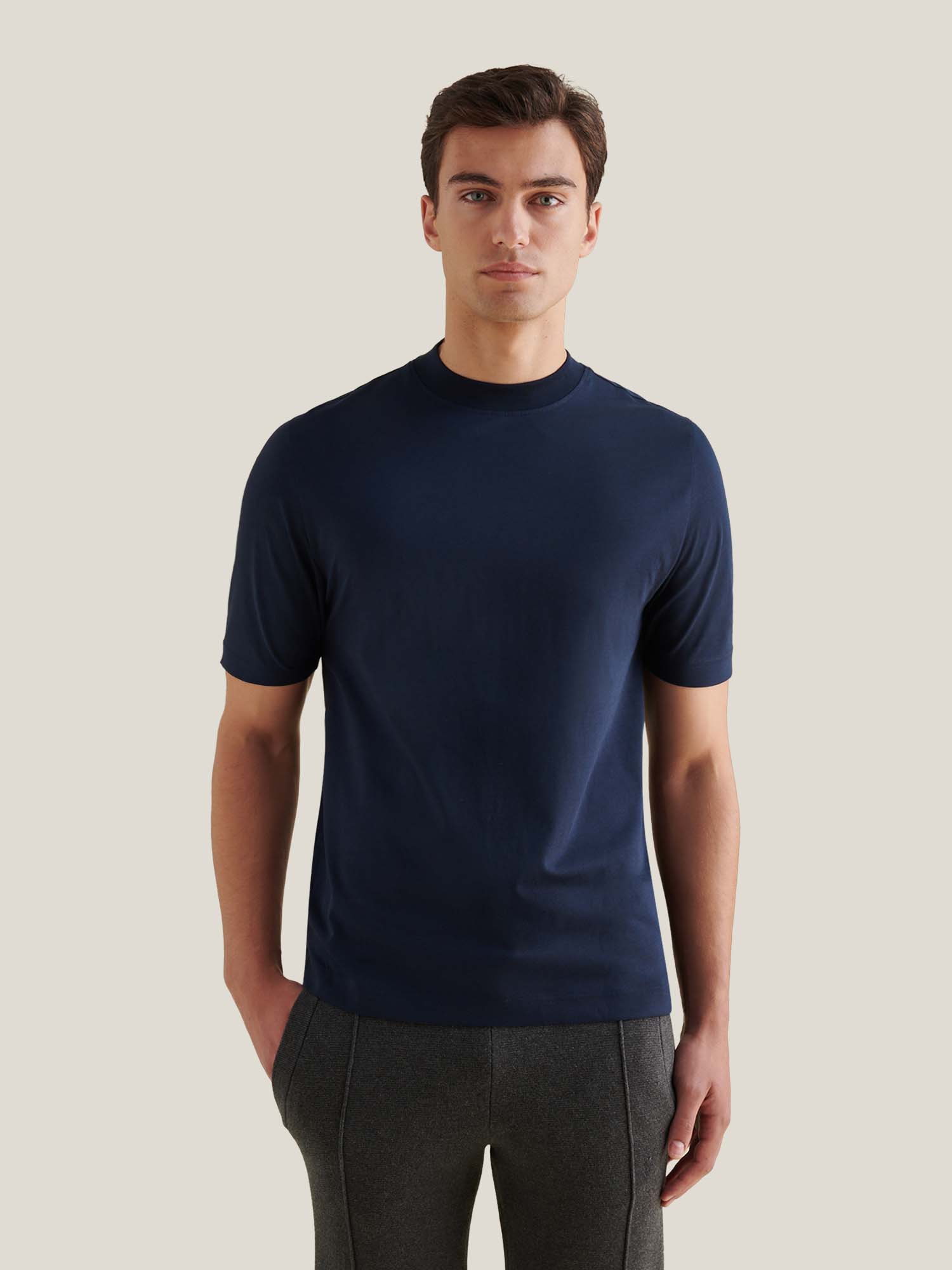 Peckham Rye Mercerised Cotton Dark Sapphire Navy T-Shirt