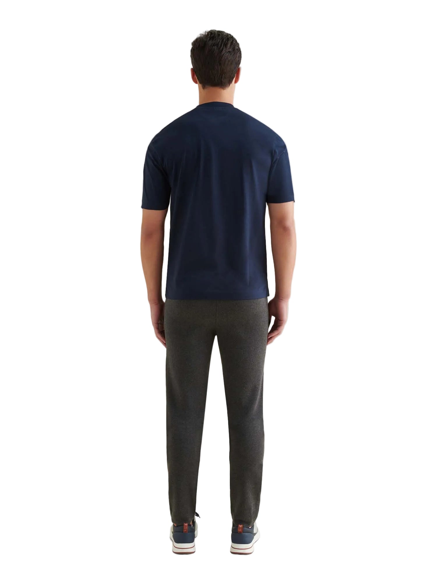 Back View of Peckham Rye Mercerised Cotton Dark Sapphire Navy T-Shirt
