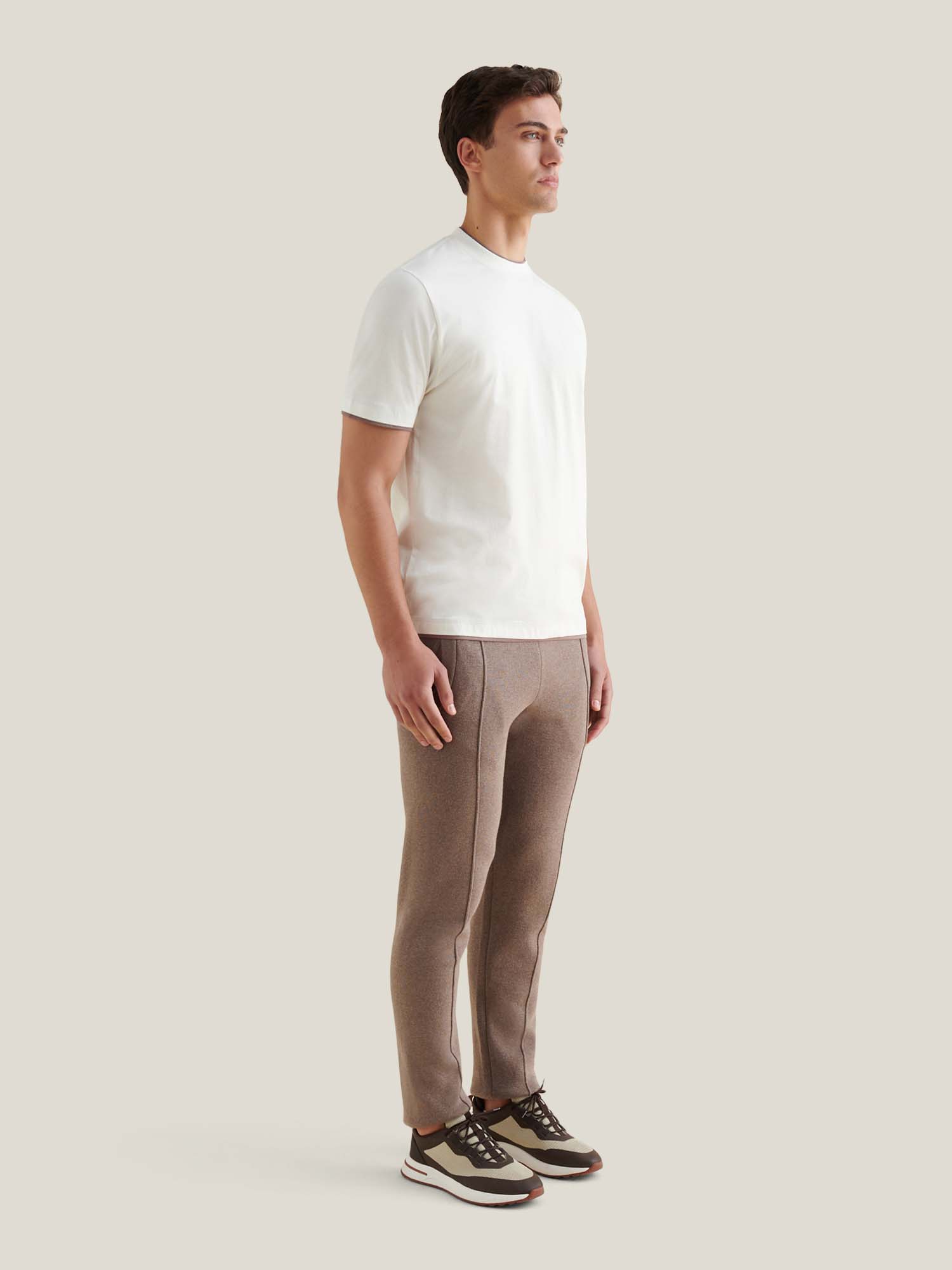 Peckham Rye Double Layer Mercerised Cotton Egret T-Shirt