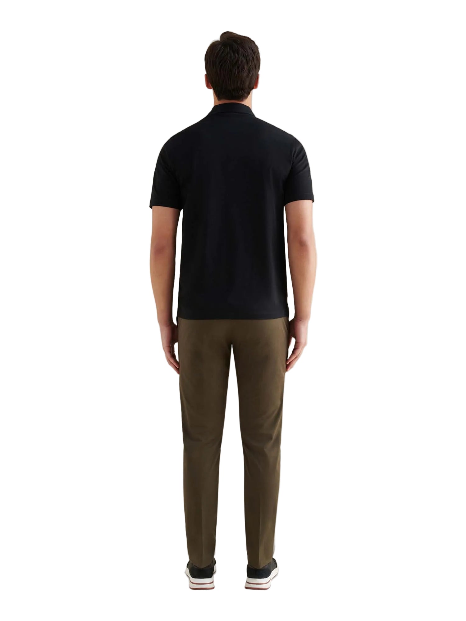 Peckham Rye Mercerised Cotton Black Polo Shirt