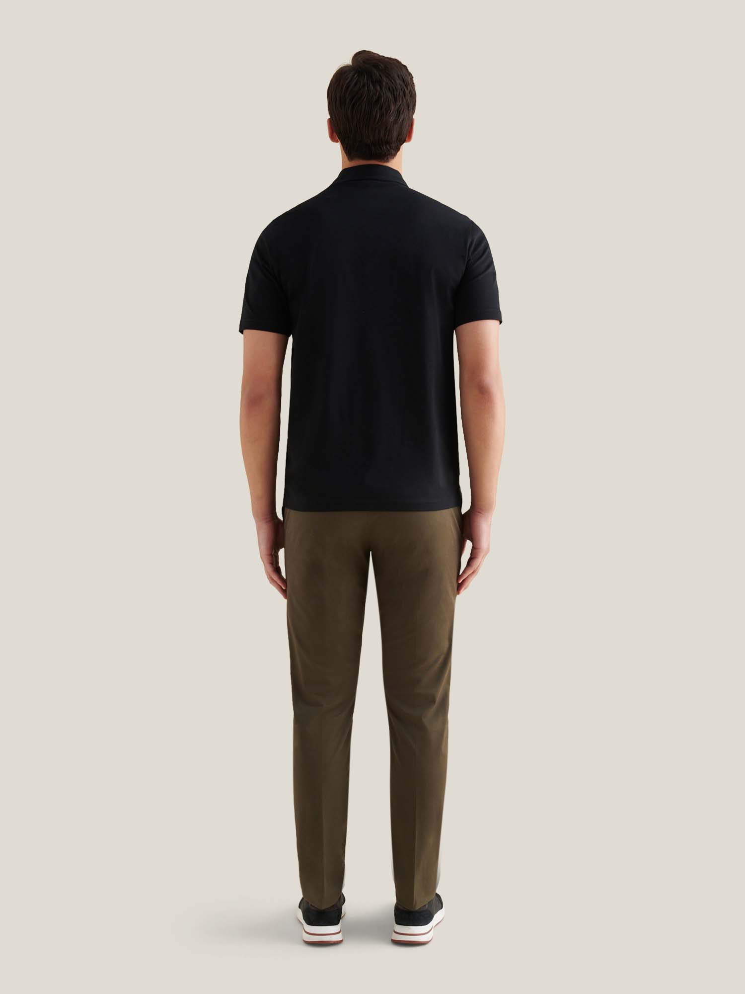 Peckham Rye Mercerised Cotton Black Polo Shirt