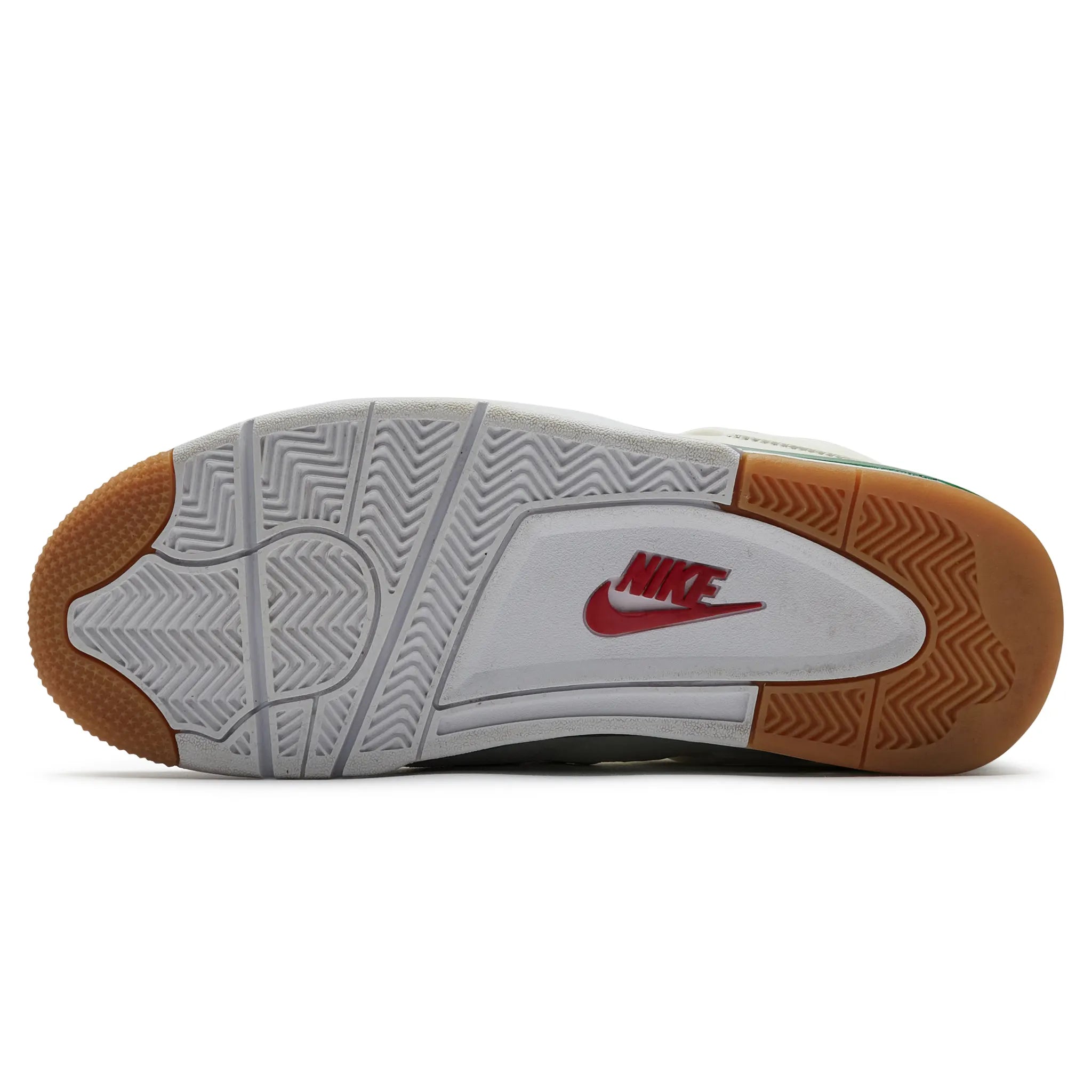 Sole view of Preloved - Air Jordan 4 Retro SB Pine Green