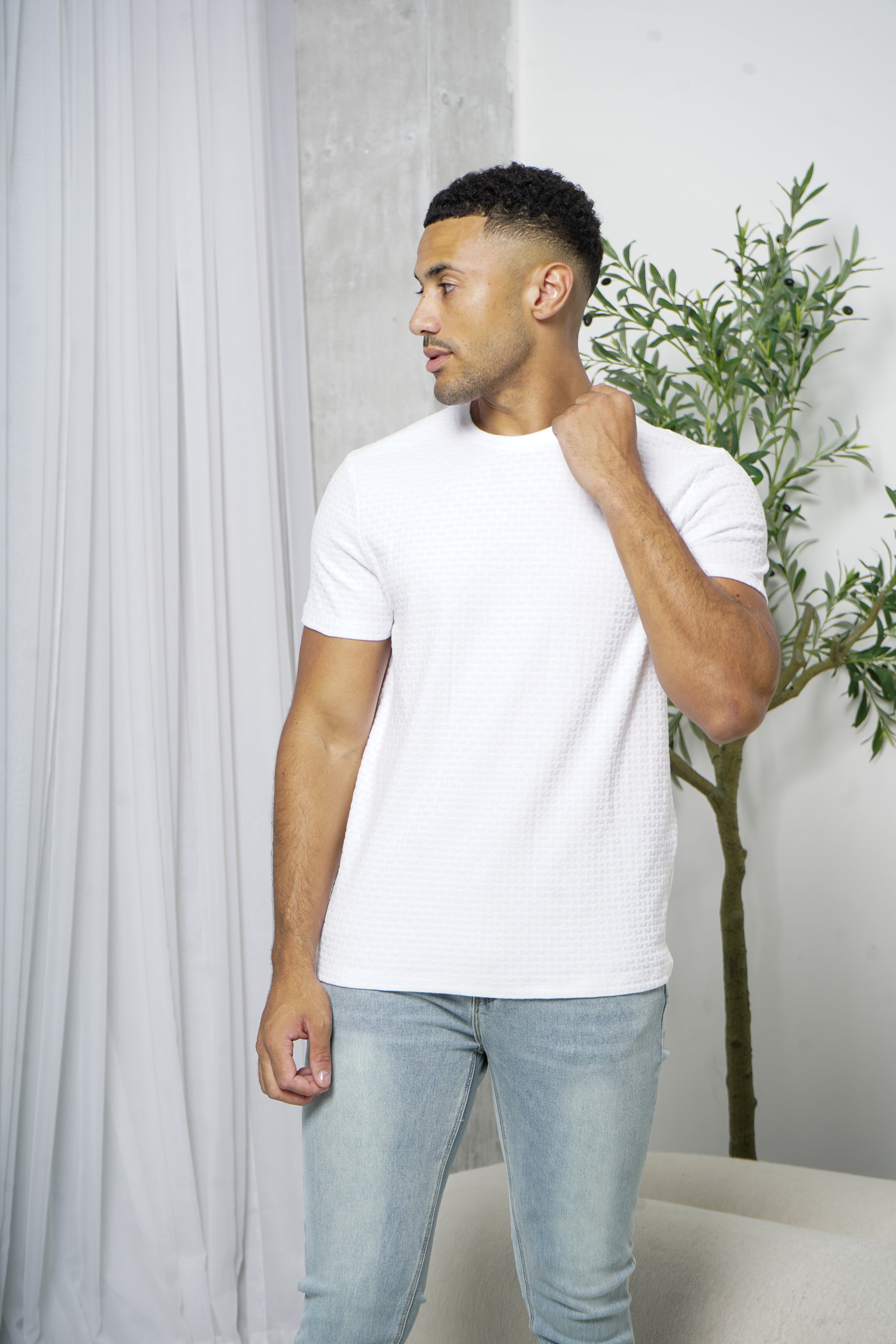 CAPO Basket Weave White T-Shirt