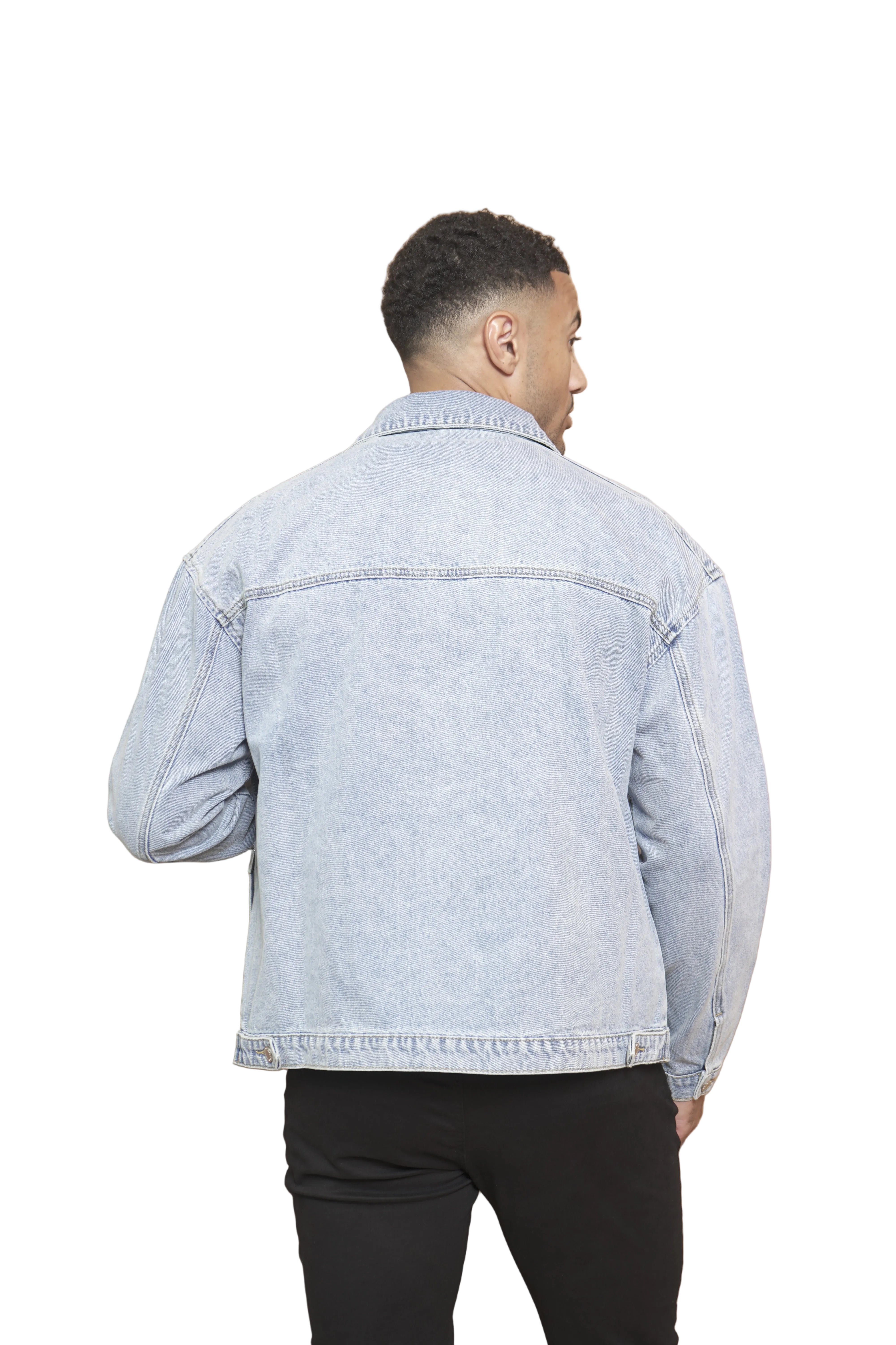 CAPO Denim Washed Blue Zip-Up Jacket