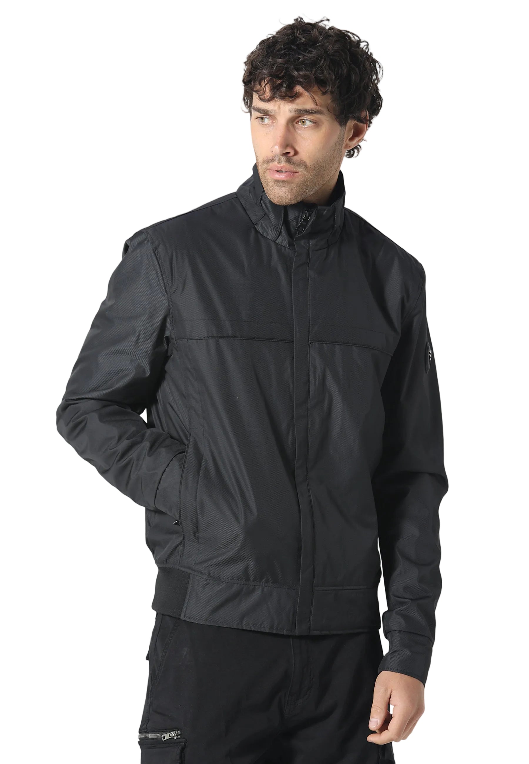 Front View of 883 Police Stroud Black Jacket