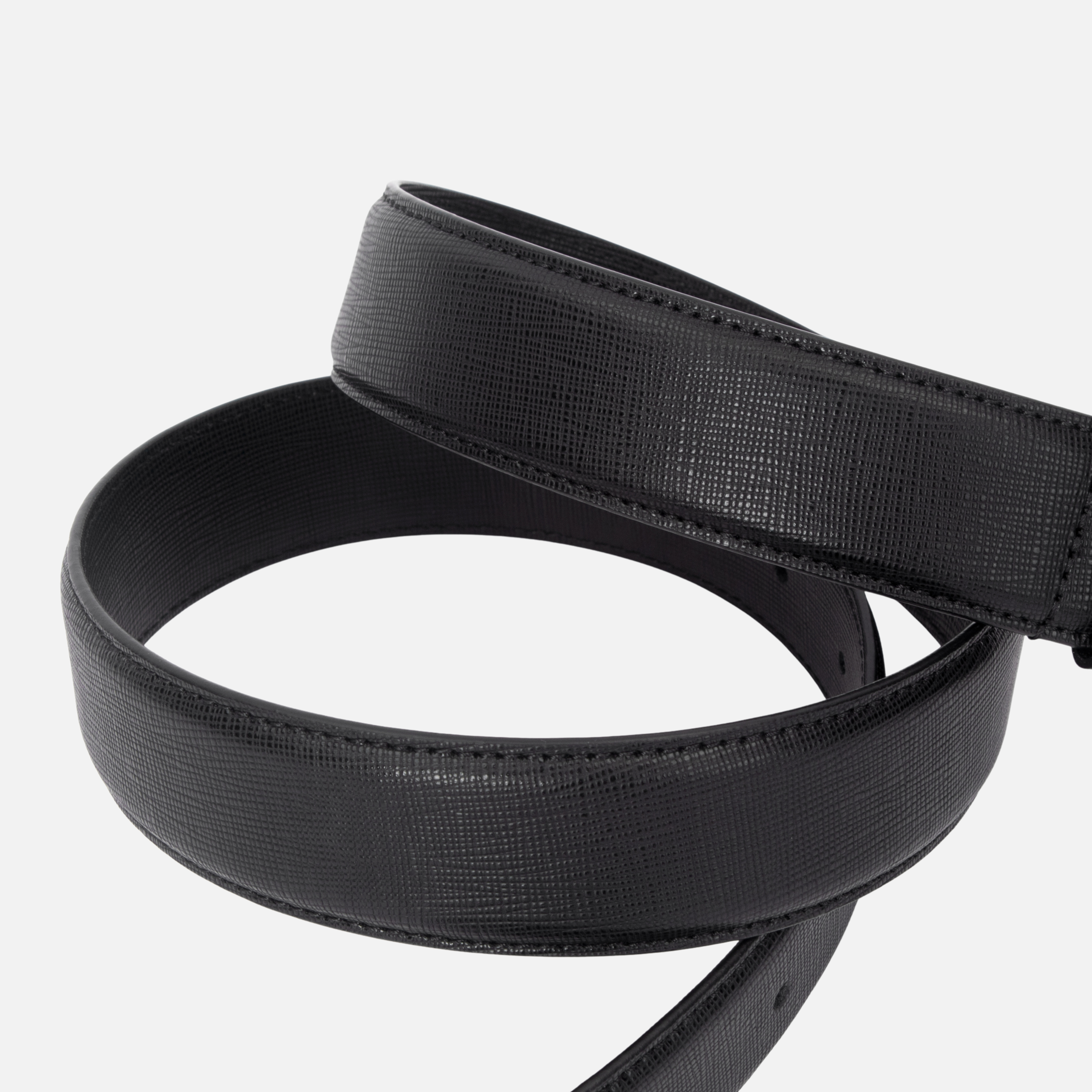 MM London Saffiano Leather Black Belt