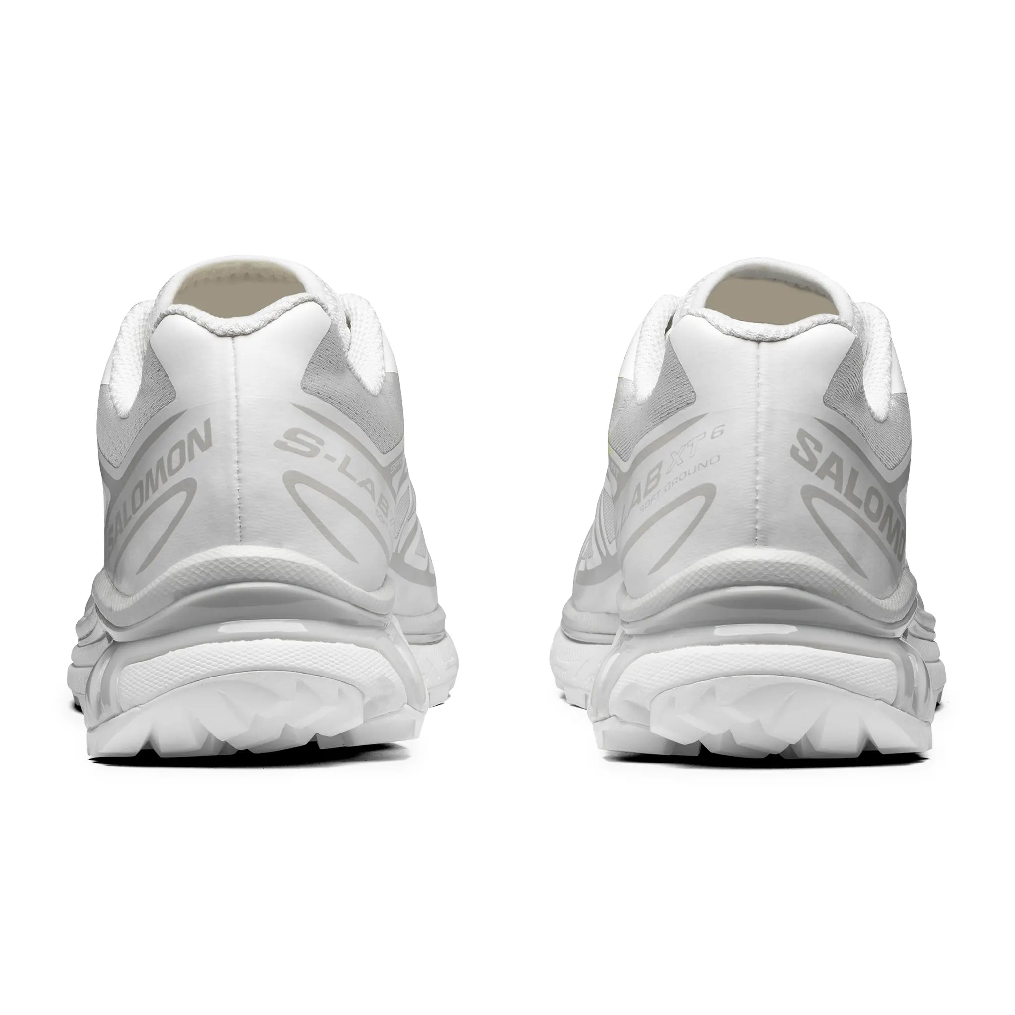 Heel view of Salomon XT-6 White Sneaker