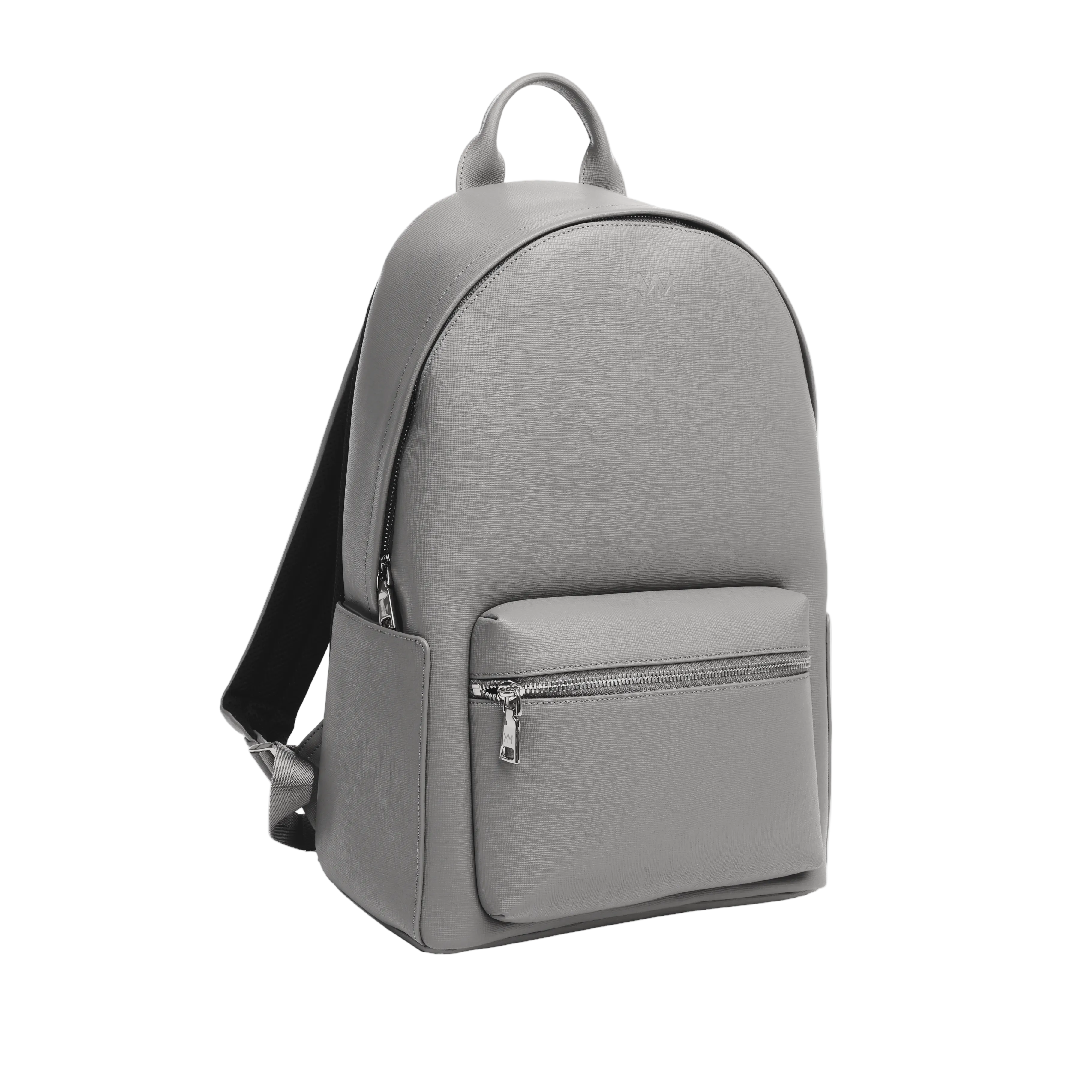 MM London Nardo Saffiano Leather Grey Backpack
