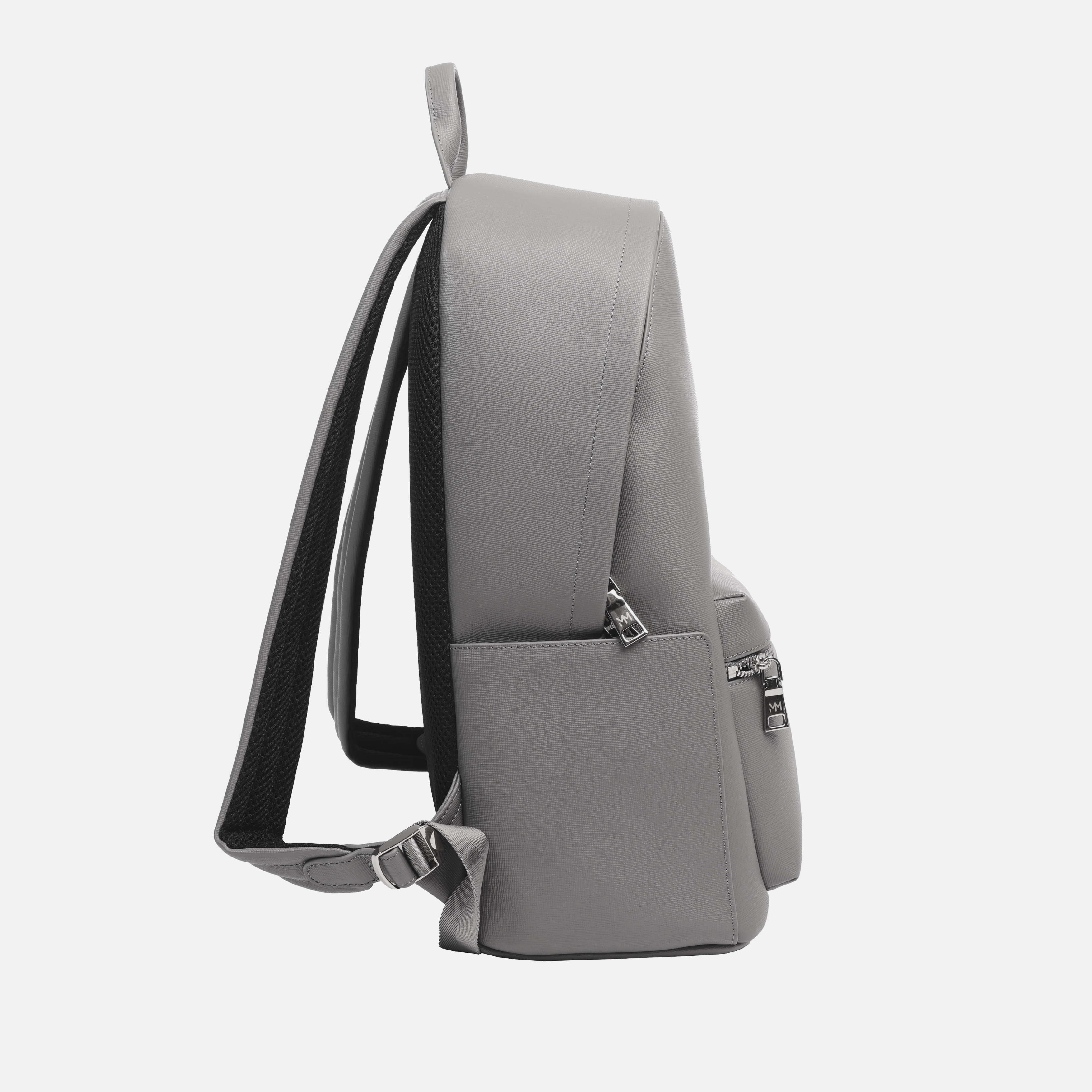 MM London Nardo Saffiano Leather Grey Backpack