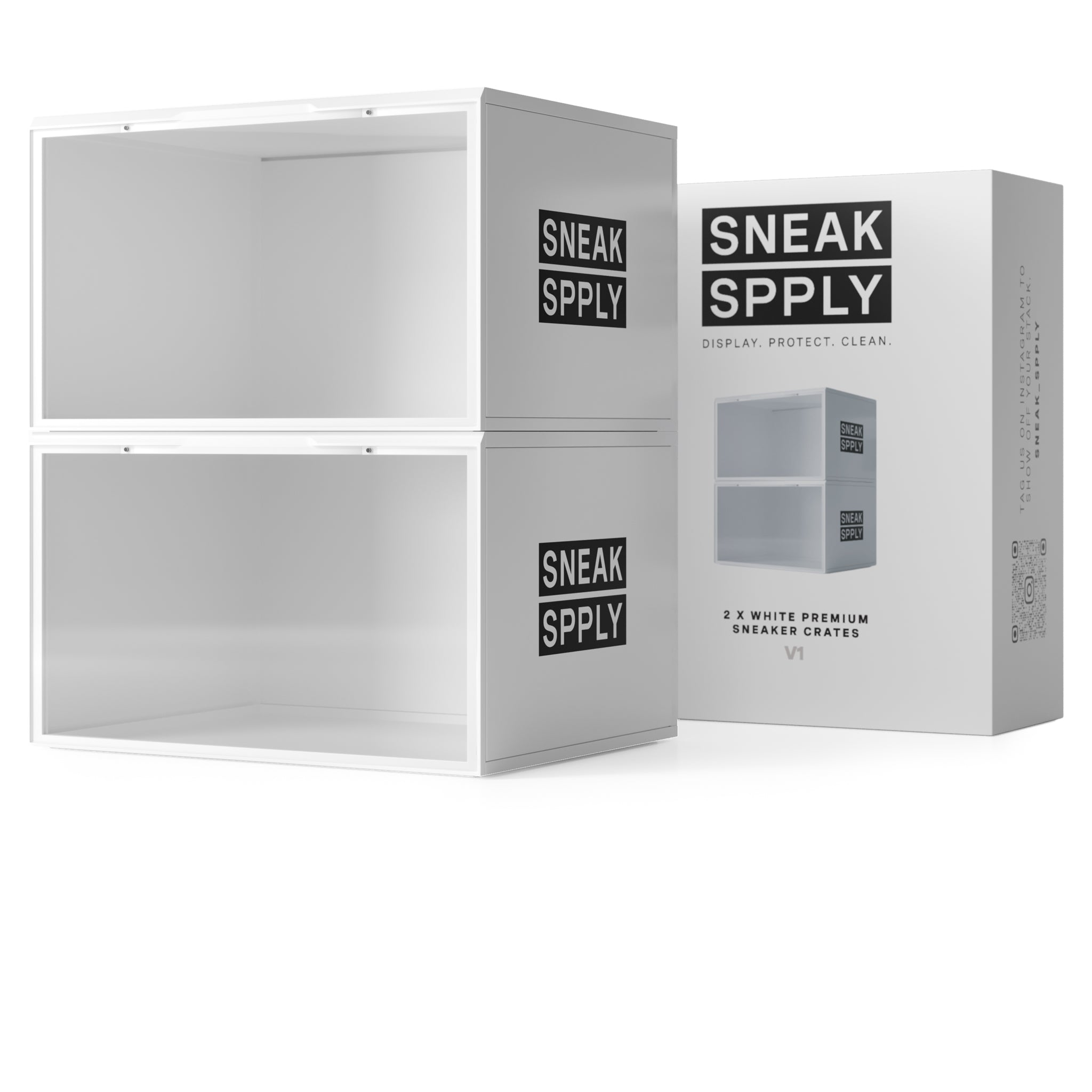 Empty view of Sneak Spply Stack V1 Storage Crate White