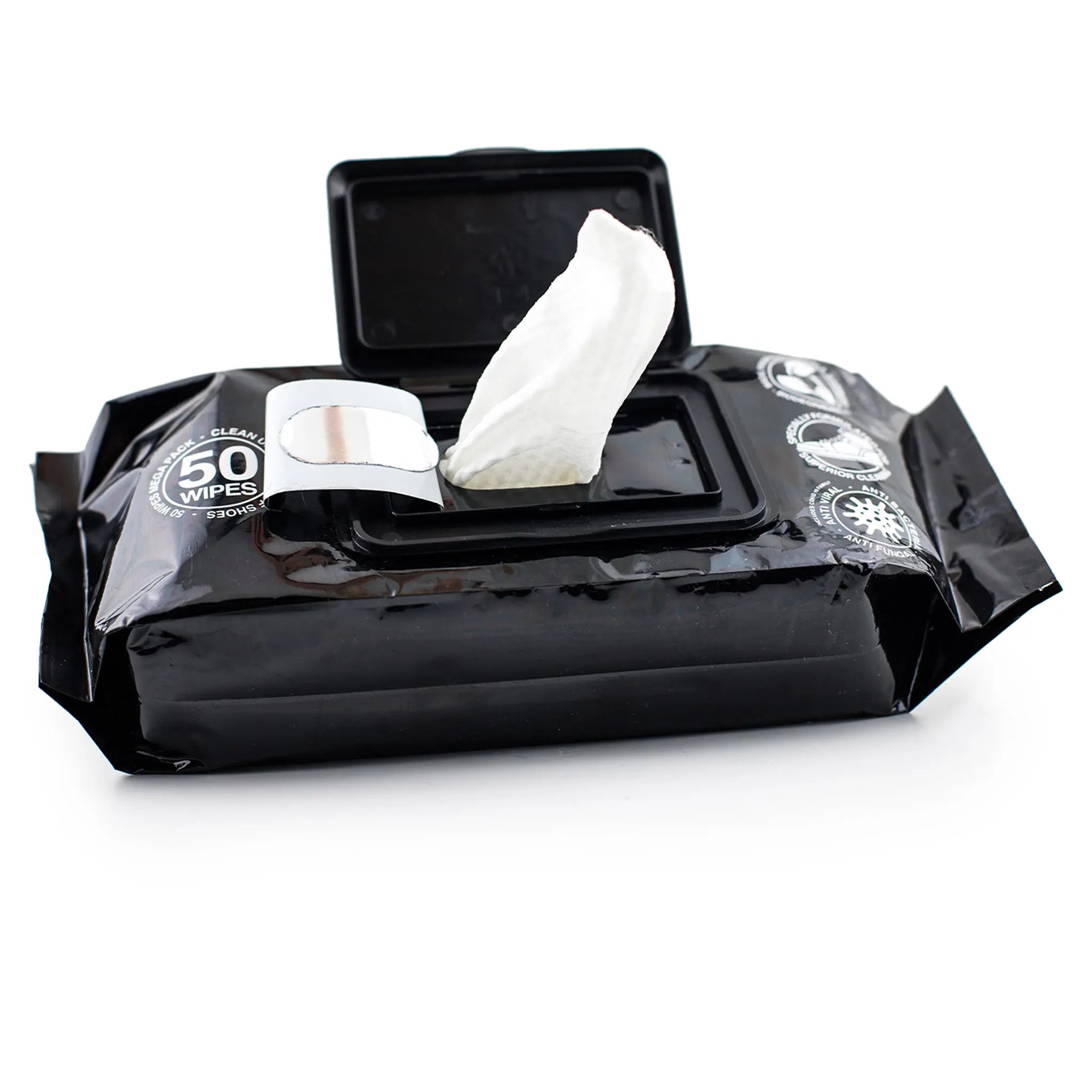 Open view of Sneaky Wipes - Shoe and Trainer Cleaning Wipes - 50 Mega Pack