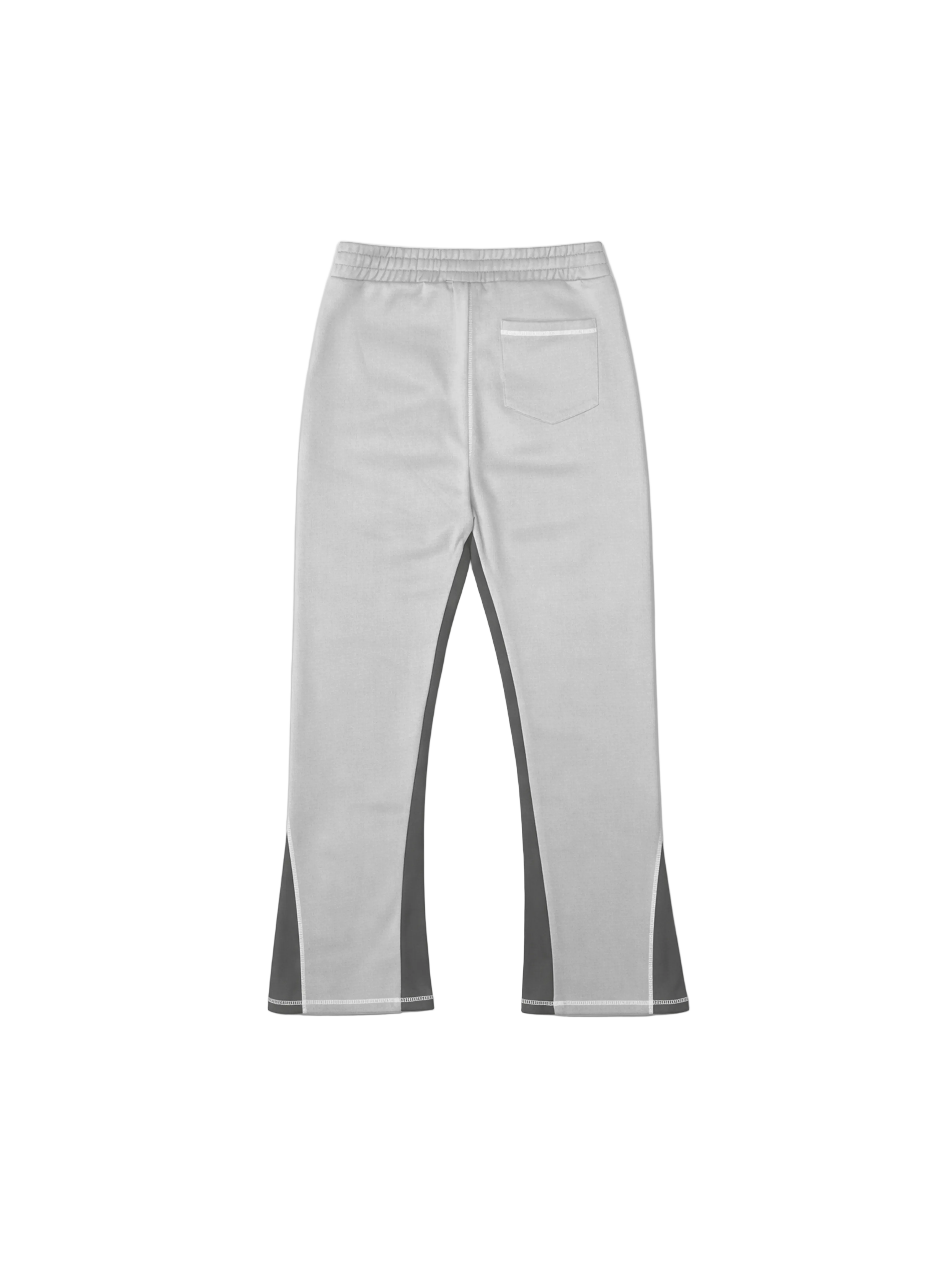 Back view of kortsiide Superstar Stitched Flared Dusk Grey Sweatpants