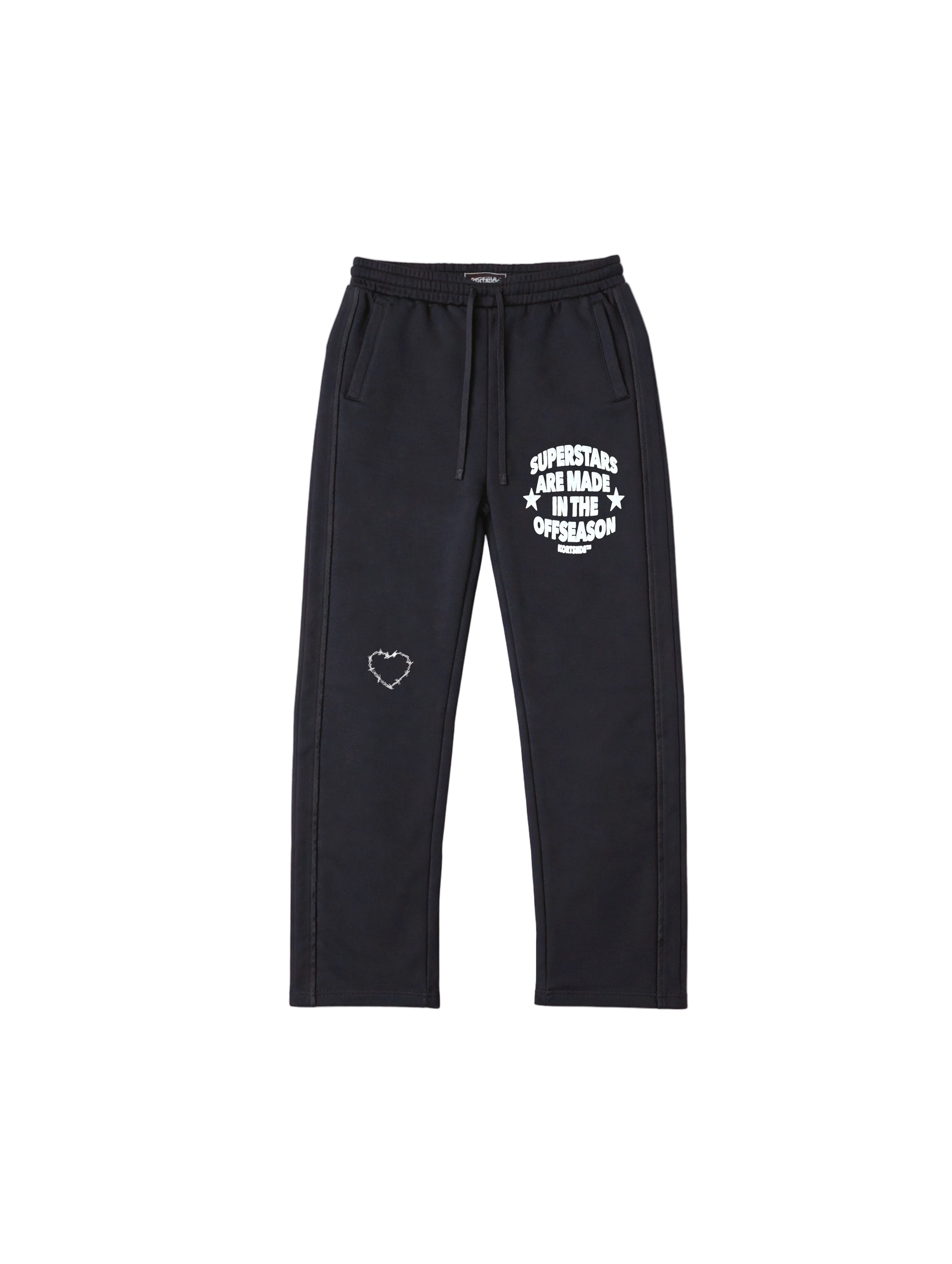 Front view of kortsiide Superstar Straight Leg Charcoal Grey Sweatpants