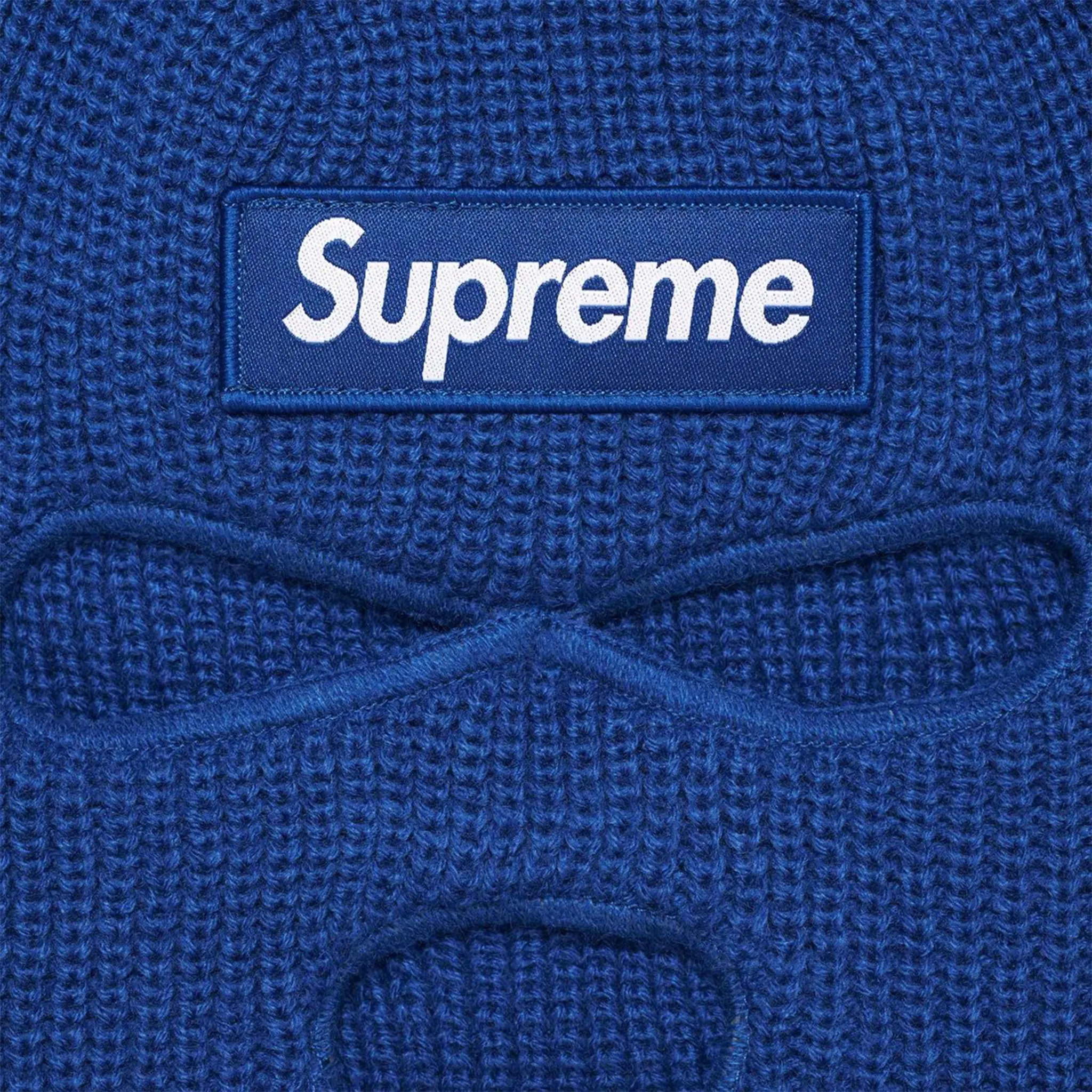 Logo view of Supreme New Era Box Logo Balaclava Light Royal