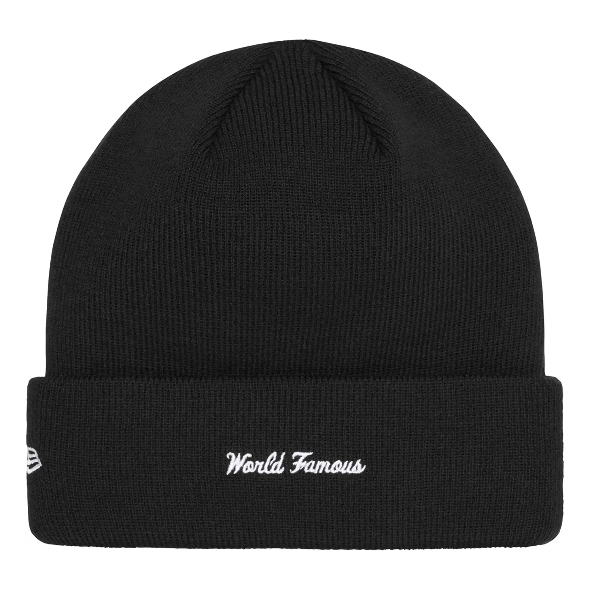 Back view of Supreme New Era Box Logo Beanie Black (FW24)