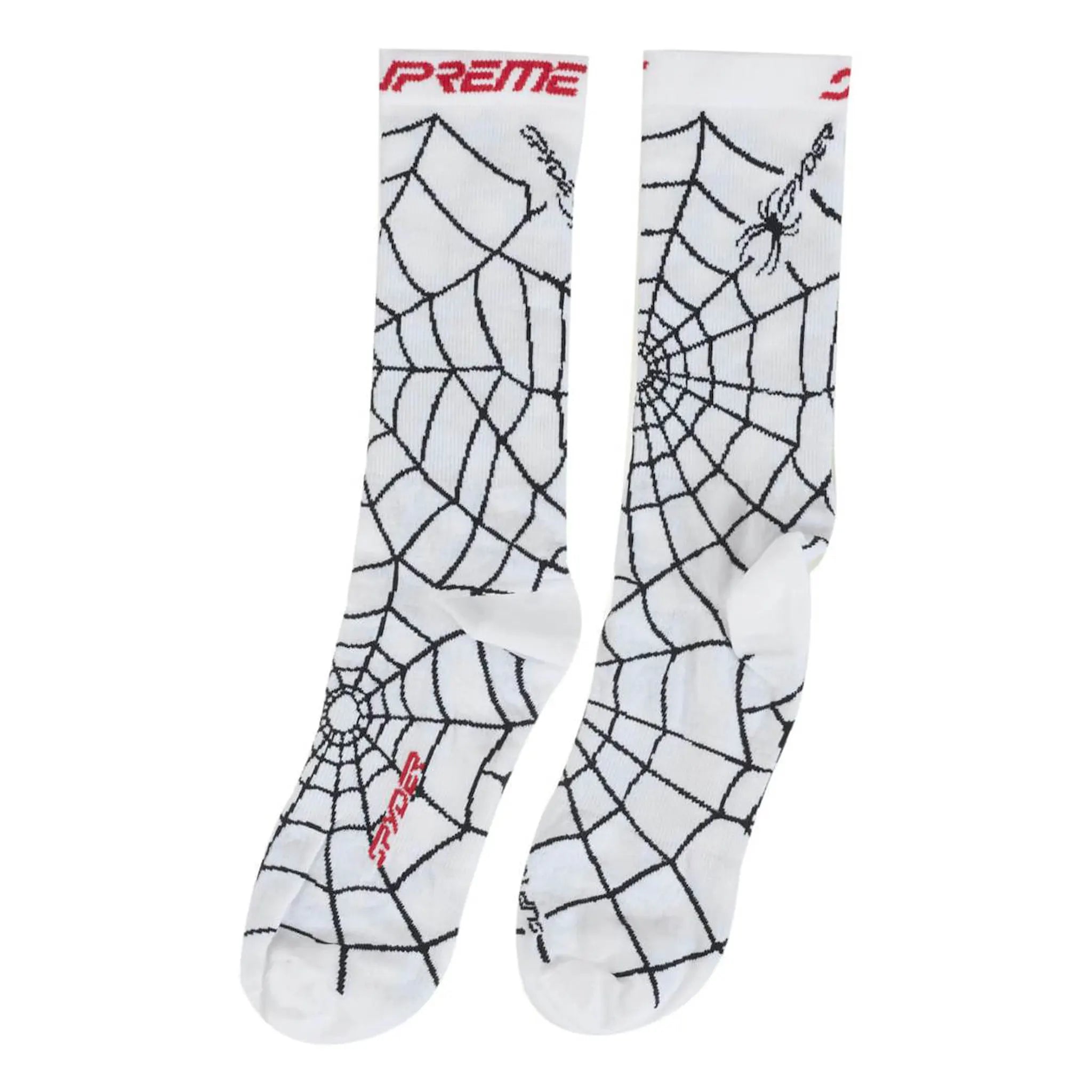 Back view of Supreme Spyder Crew Socks (1 Pack) White SUP-SPY-CRWSK-WHT-OS