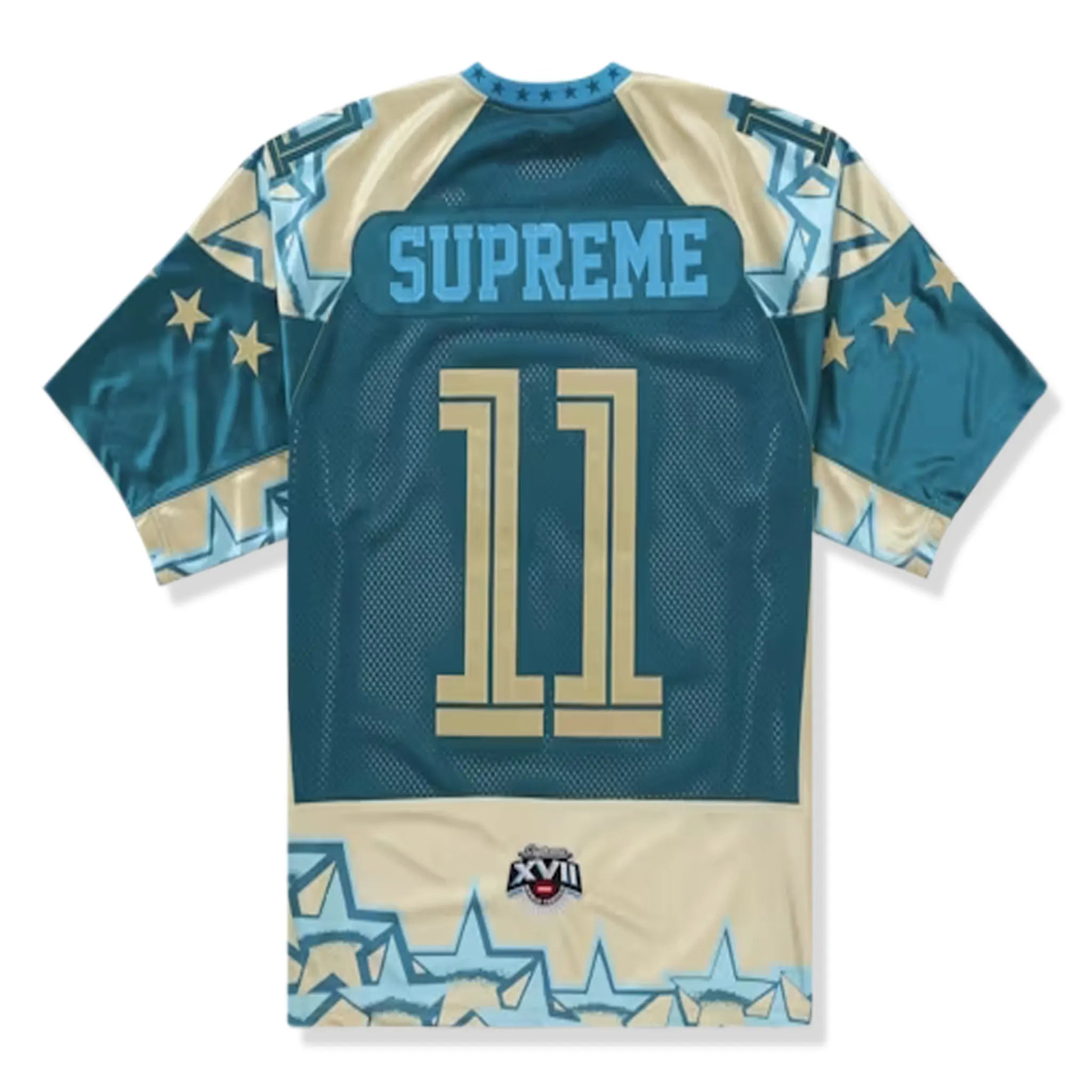 Back view of Supreme Stars Football Jersey Gold