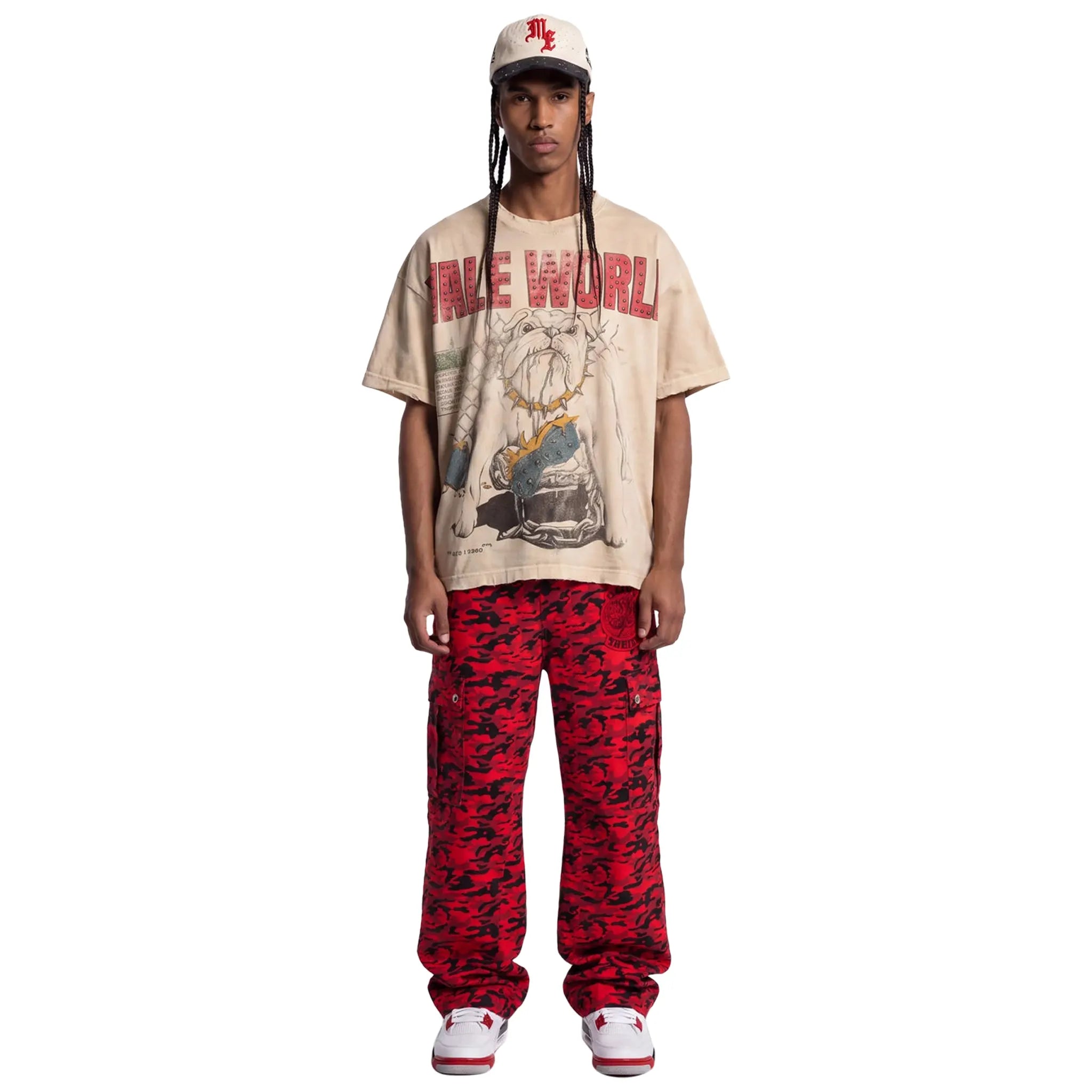 Front View of Vale Forever Dog Yard Natural T-Shirt