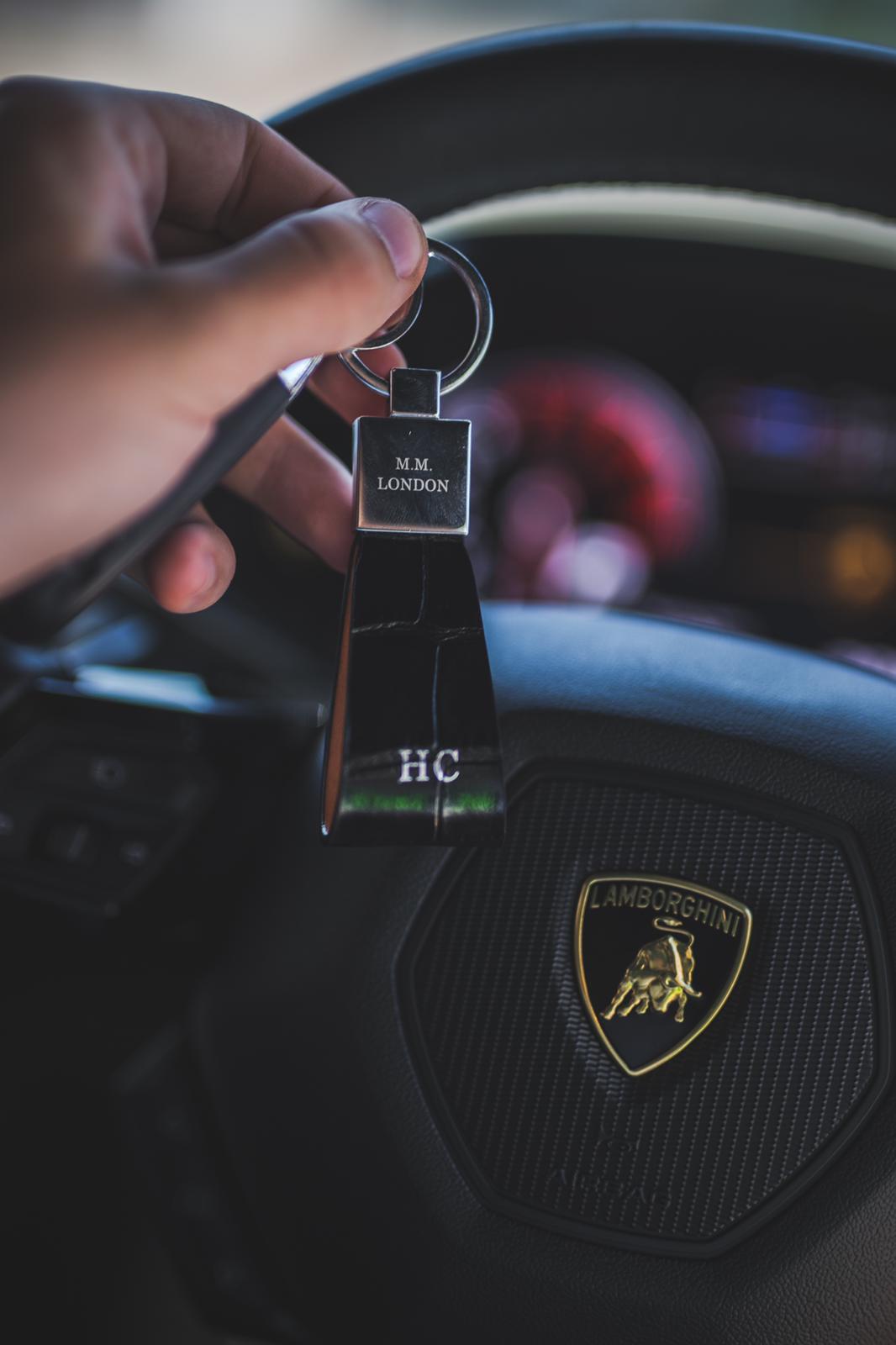 MM London Classic Crocodile Black Key Holder