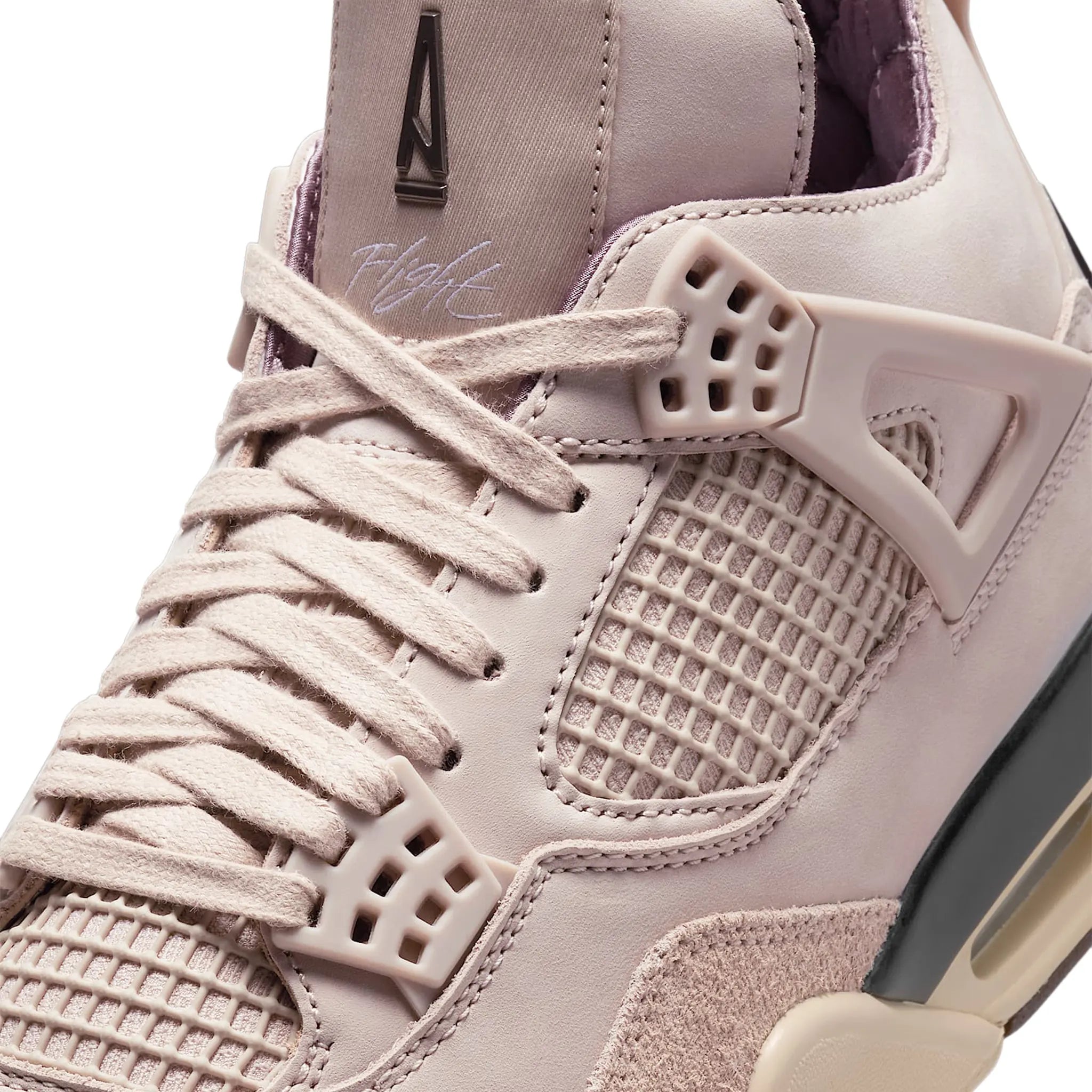 Detailed View of A Ma Maniére x Air Jordan 4 Retro Phantom (W) FZ4810-200